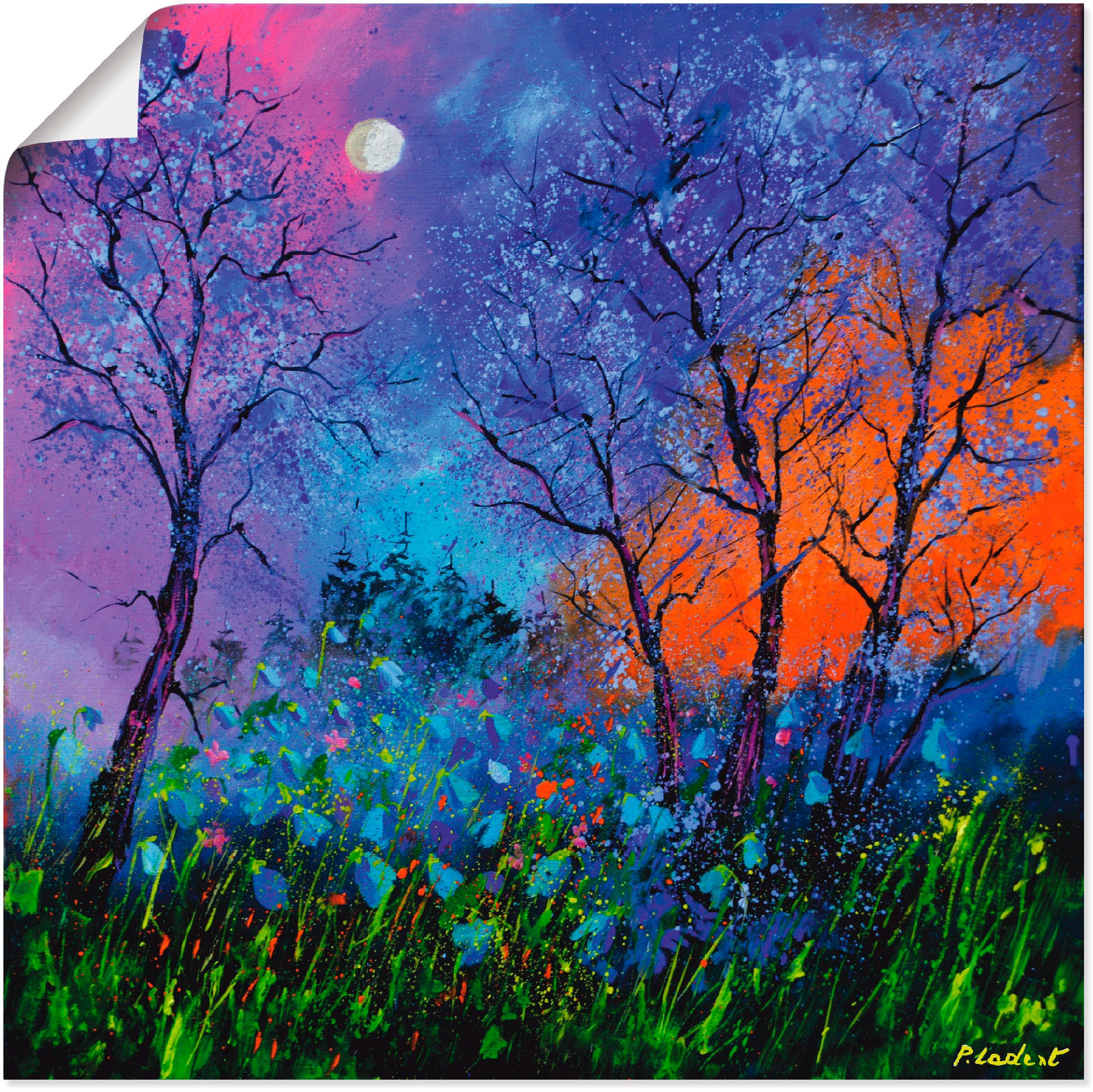 Image of Artland Wandbild »Mohnblumen im Blau«, Blumen, (1 St.), in vielen Grössen & Produktarten - Alubild / Outdoorbild für den Aussenbereich, Leinwandbild, Poster, Wandaufkleber / Wandtattoo auch für Badezimmer geeignet bei Ackermann Versand Schweiz