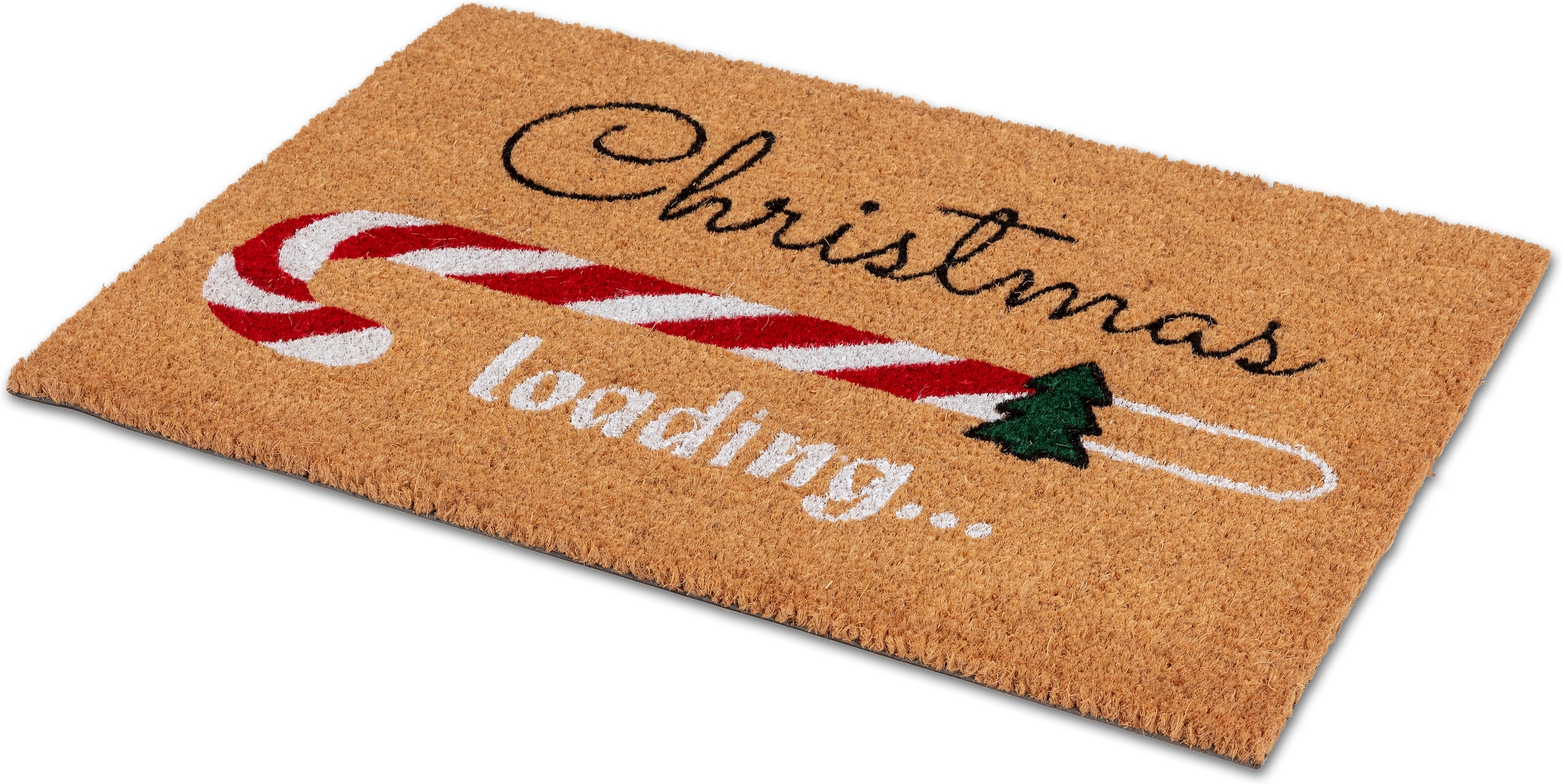 ASTRA Tapis de sol »Kokosvelours  Xmas loadin  40x60« Rectangulaire 1,4 mm Höhe Noix de coco, matériau naturel, canne en sucre, Noël