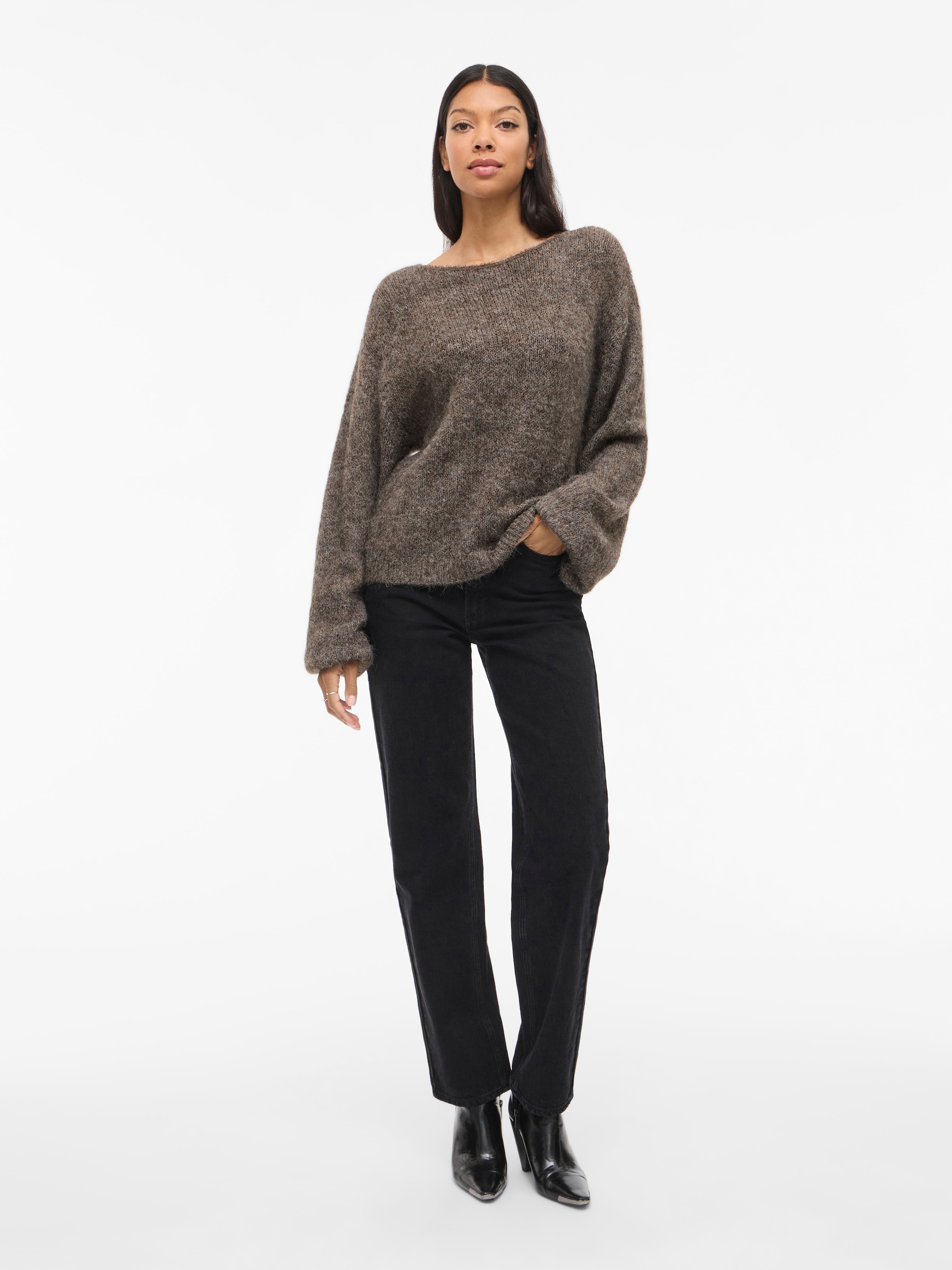 Vila Pull en tricot »VIMARLEY L/S KNIT PULLOVER- NOOS« mélange de matériaux, coupe régulière