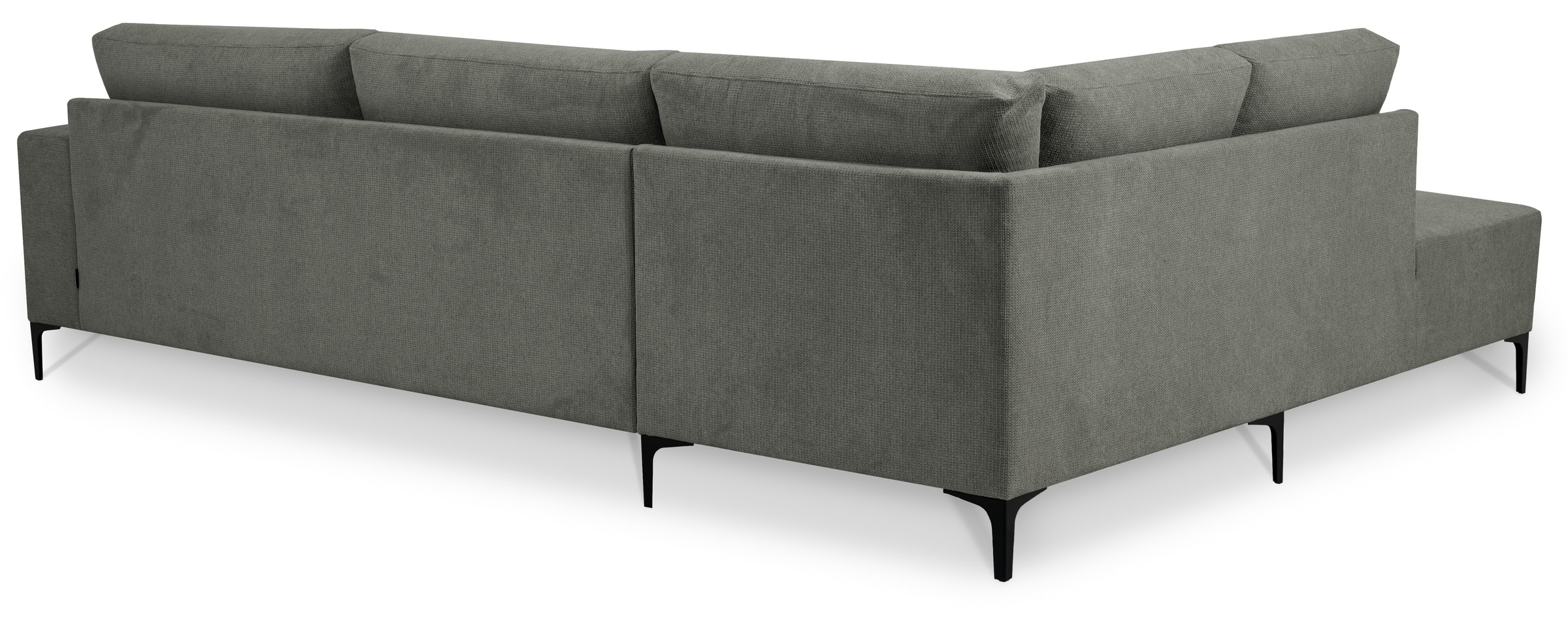 Places of Style Ecksofa »Xander, L-Form,«, Breite 289 cm, Webstoff, Soft-Touch Chenille, schwarze Metallfüsse
