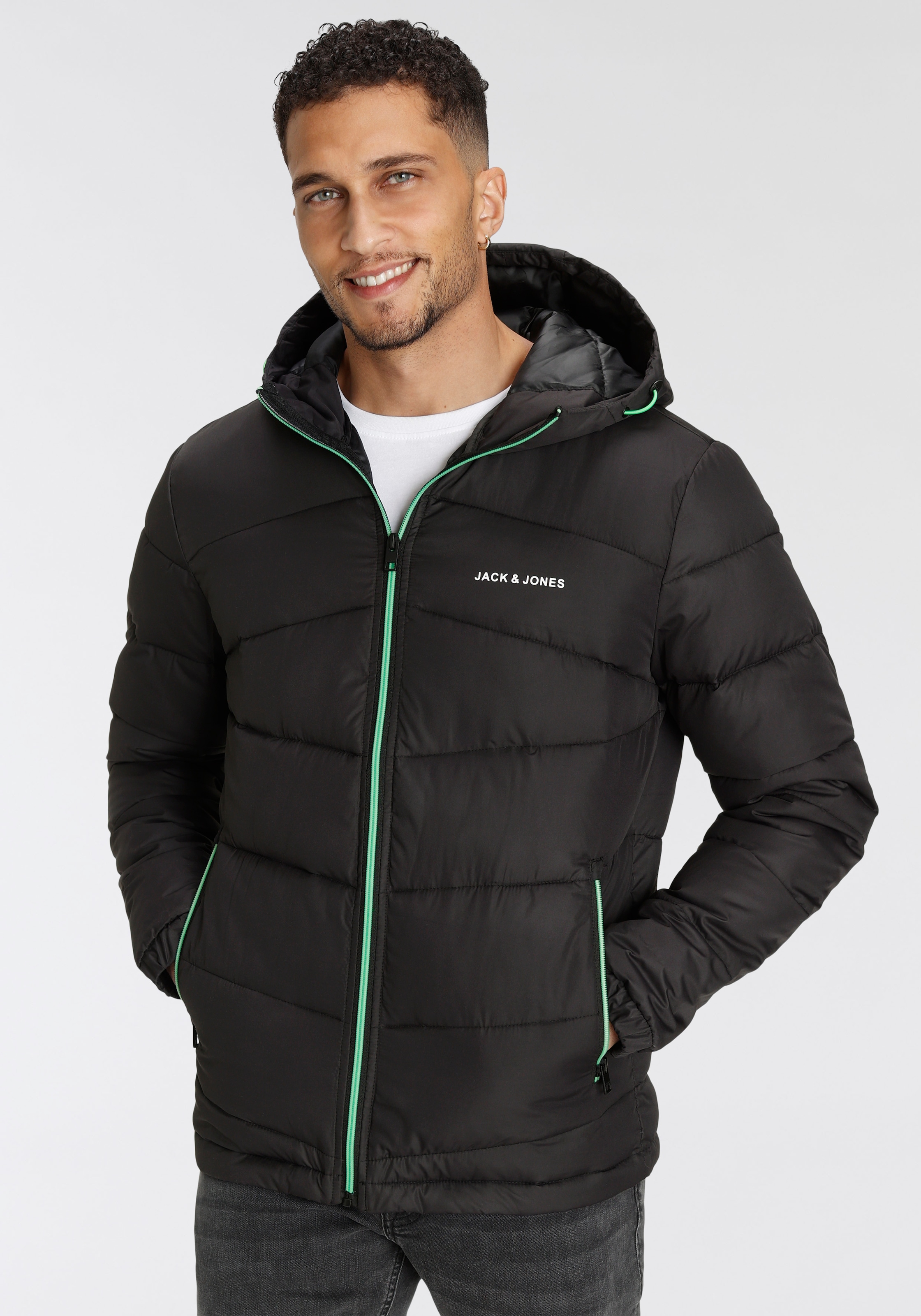 Jack & Jones Steppjacke »JJ JJGLOBUS LIGHT PUFFER«, mit Kapuze