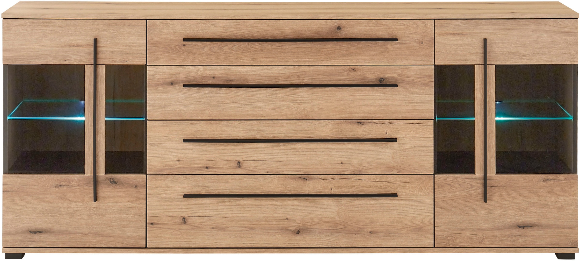 INOSIGN Sideboard »Cantara, moderner Schrank, Kommode in Eiche Evoke oder weiss«, schwarze Stangengriffe, ausreichend Stauraum, vielseitig einsetzbar