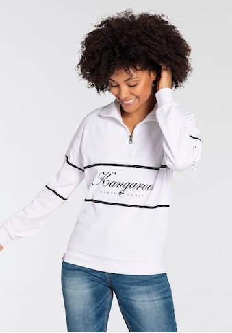 Sweatshirt, Troyer mit Stehkragen und Logo Print -NEUE-KOLLEKTION