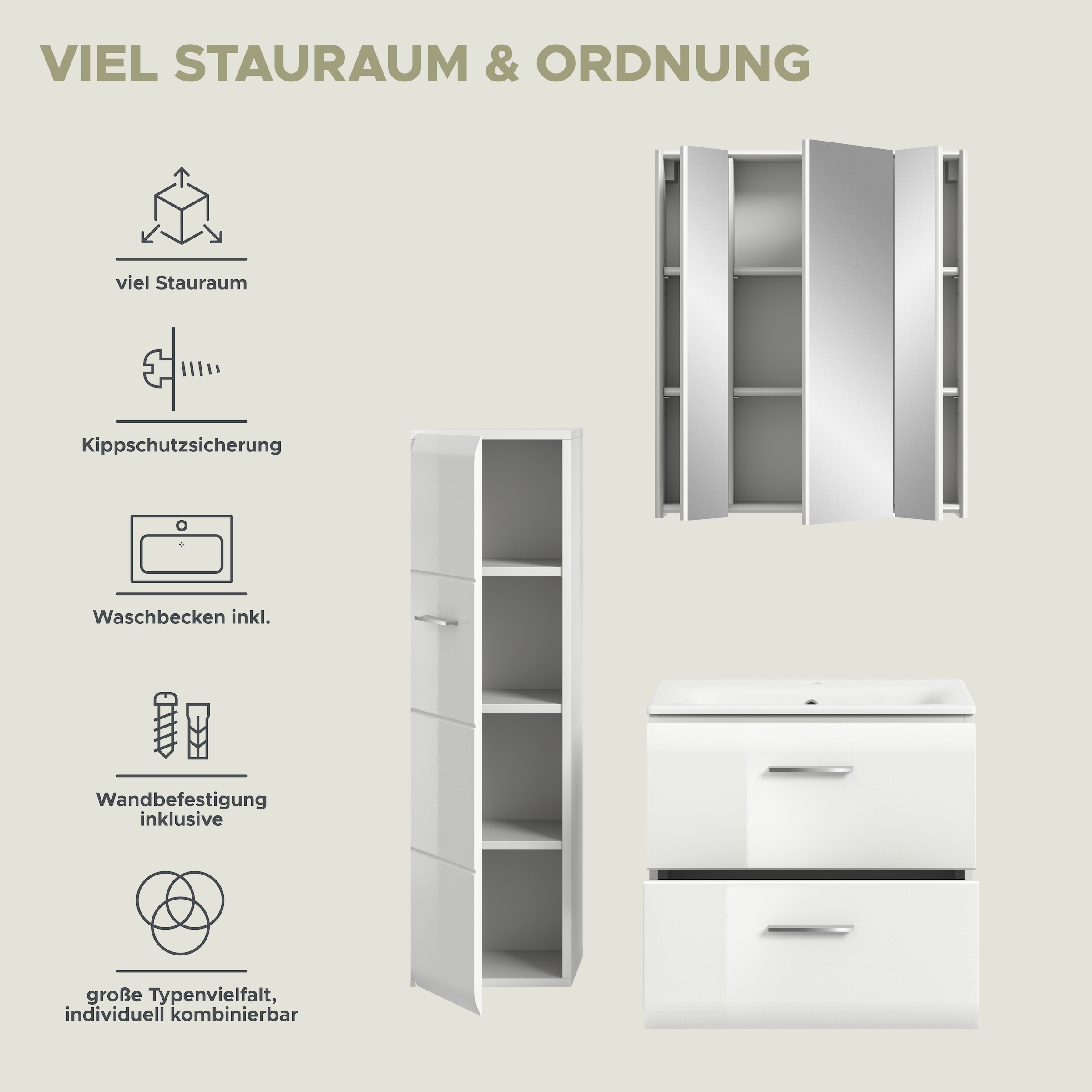 INOSIGN Ensemble de salle de bains Set, 4 cuis tlg.