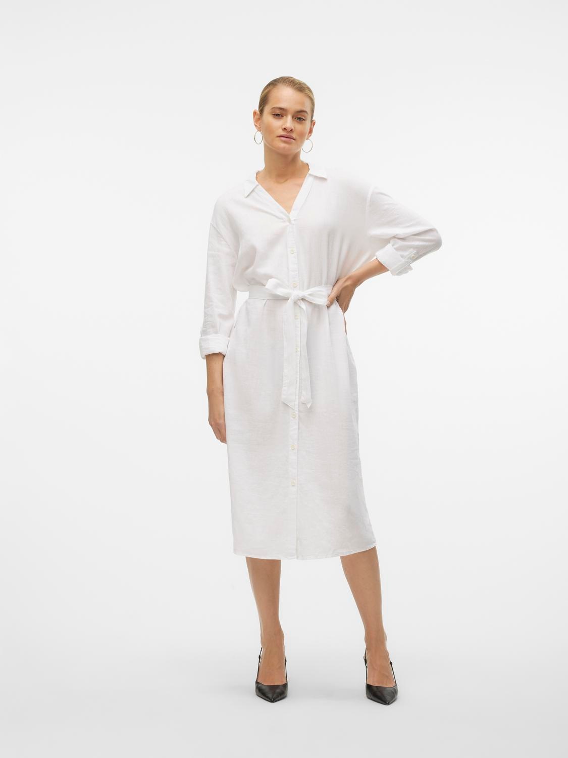 Vero Moda Hemdblusenkleid »VMLINN LOOSE CALF SHIRT WVN NOOS«, Sommerkleid