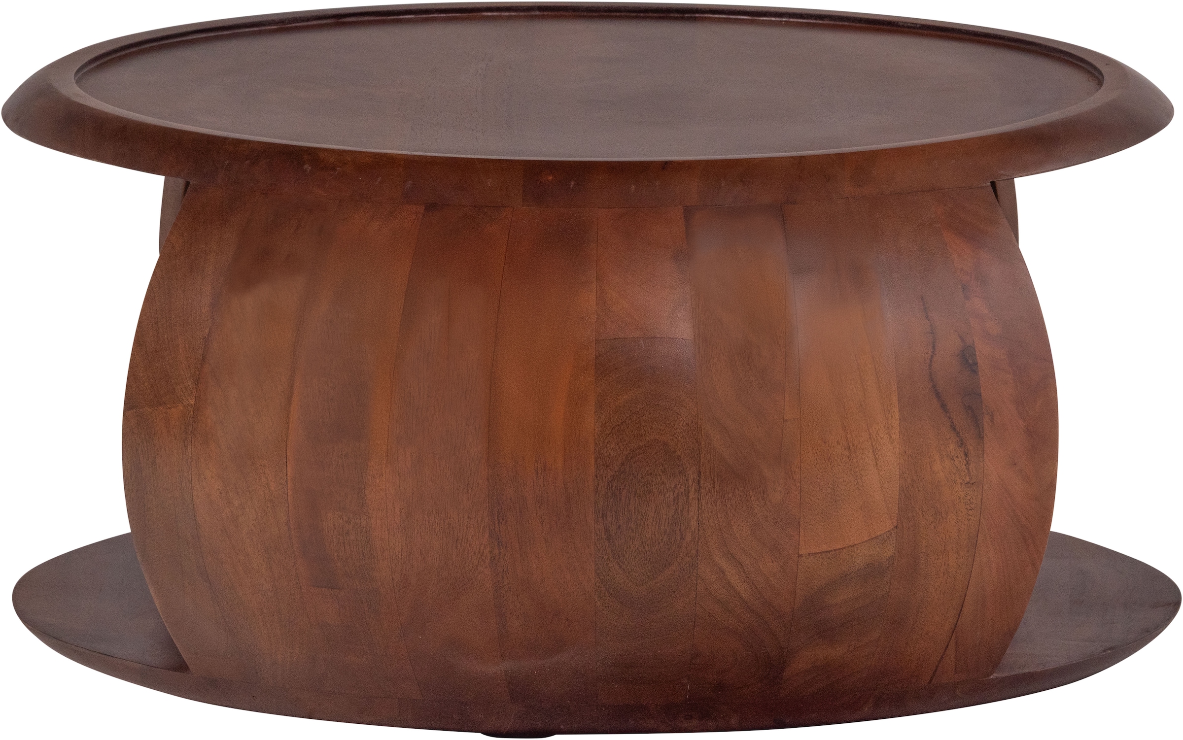 WOOOD Table basse »Cole mit Massivmangoholz und Aussparung B 72 x T 72 x H 36 cm« forme organique, capacité de charge 11,3 kg, pour usage intérieur