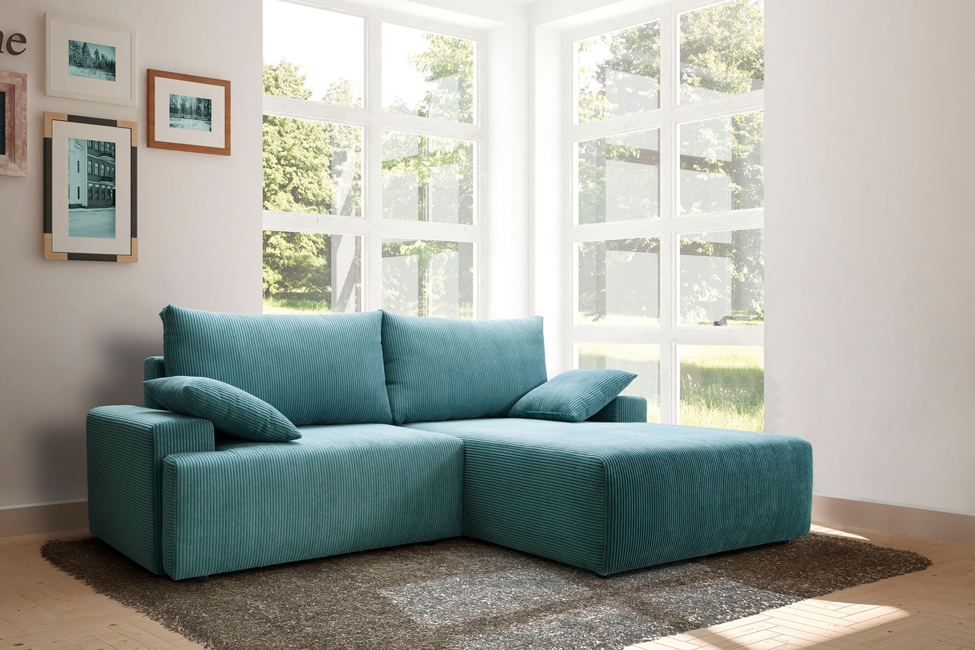 Image of exxpo - sofa fashion Ecksofa "Orinoko, aktuelles Design und hoher Sitzkomfort, L-Form" inkl. Bettfunktion und Bettkasten, schöne Farben im angesagten Cord