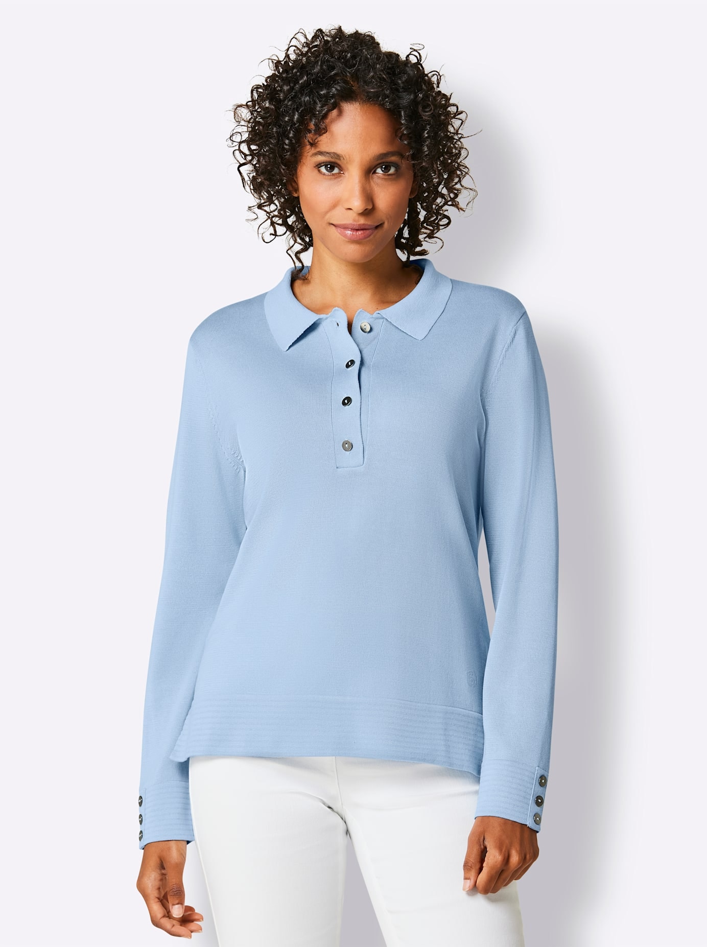 CREATION L PREMIUM Polokragenpullover "Baumwoll-Pullover"