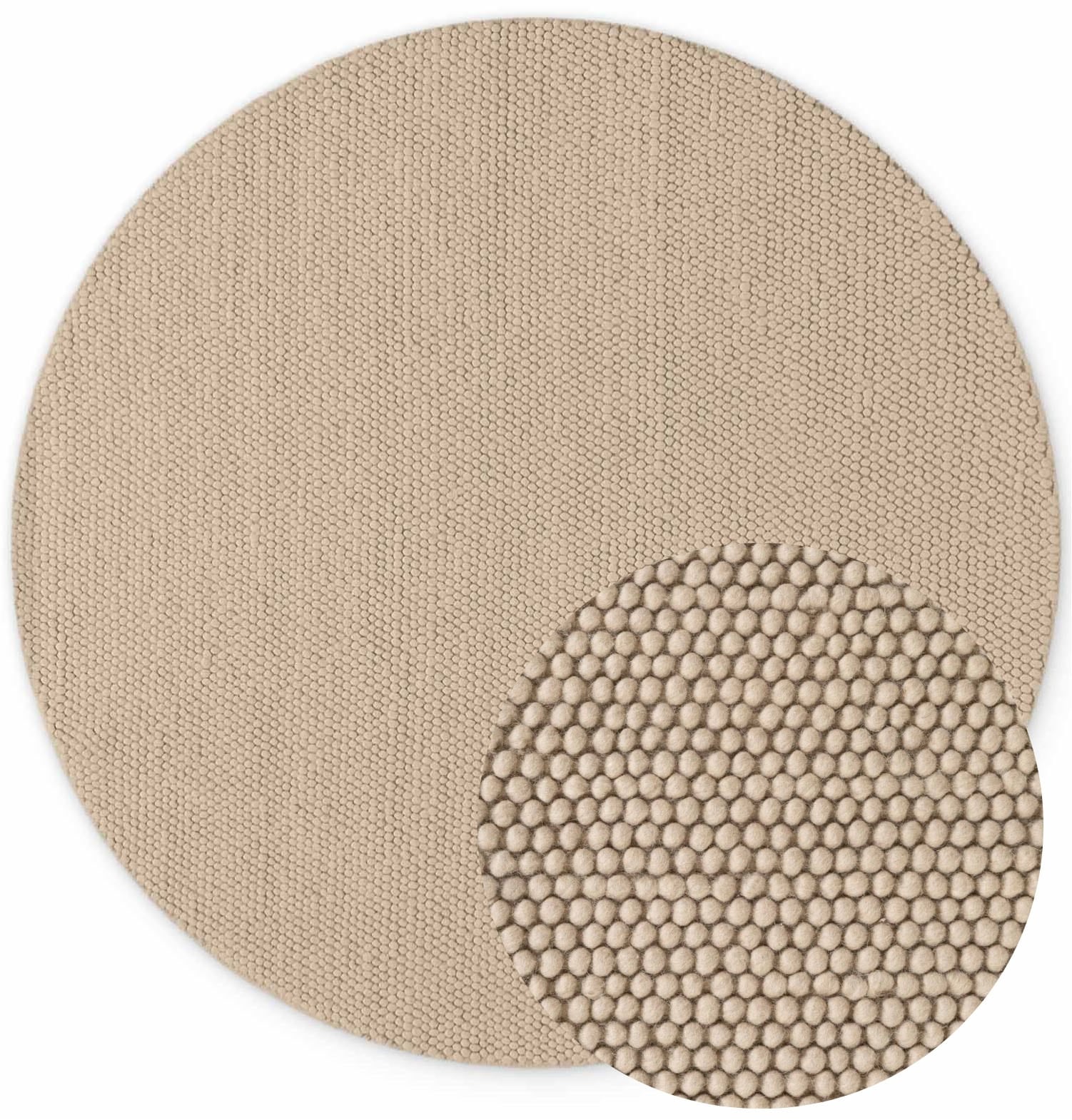 Ted Baker Tapis en laine »Diana« Rond 16 mm Höhe Wolle, Natur, Handgemacht, Wohnzimmer, Esszimmer, Schlafzimmer, Skandi