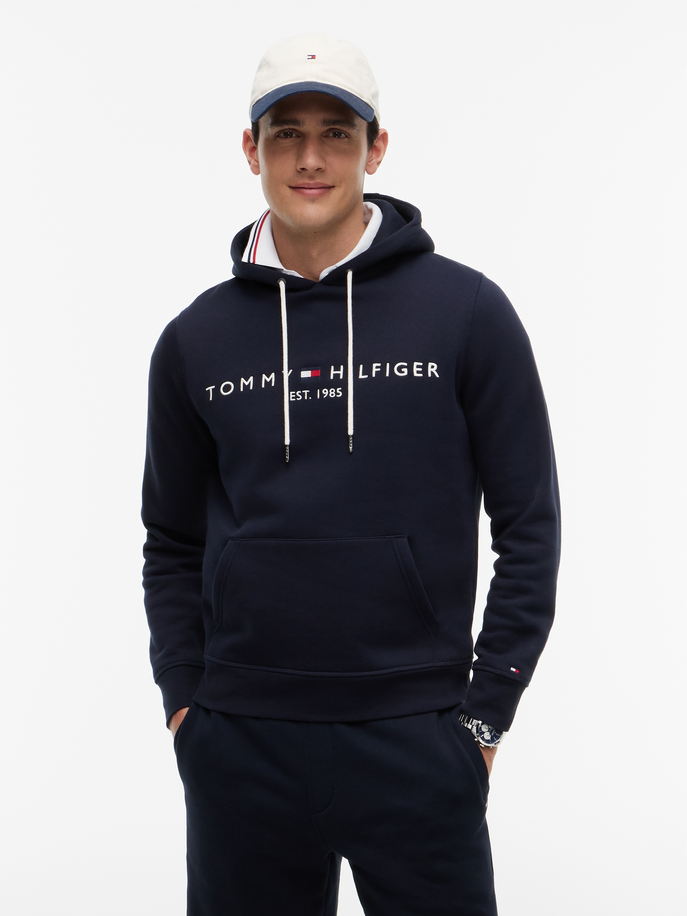 Tommy Hilfiger Sweat à capuche »TOMMY LOGO HOODY«, mélange coton
