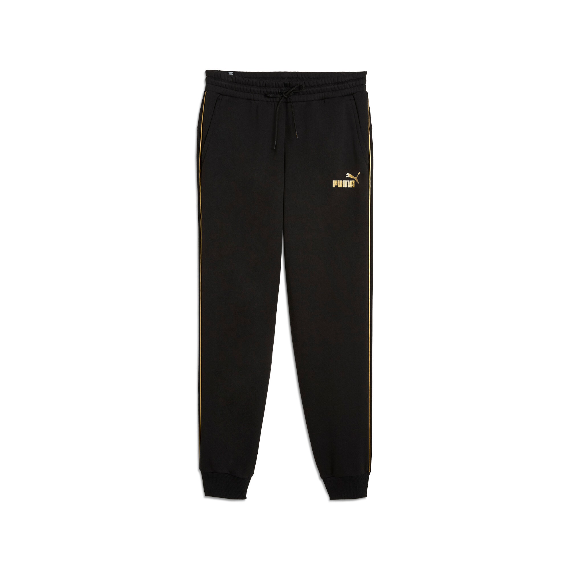 Image of PUMA Trainingshose "ESS TAPE MINIMAL GOLD SWEATPANTS FL" für Alltag und Sport, aus Baumwollmischung, atmungsaktiv
