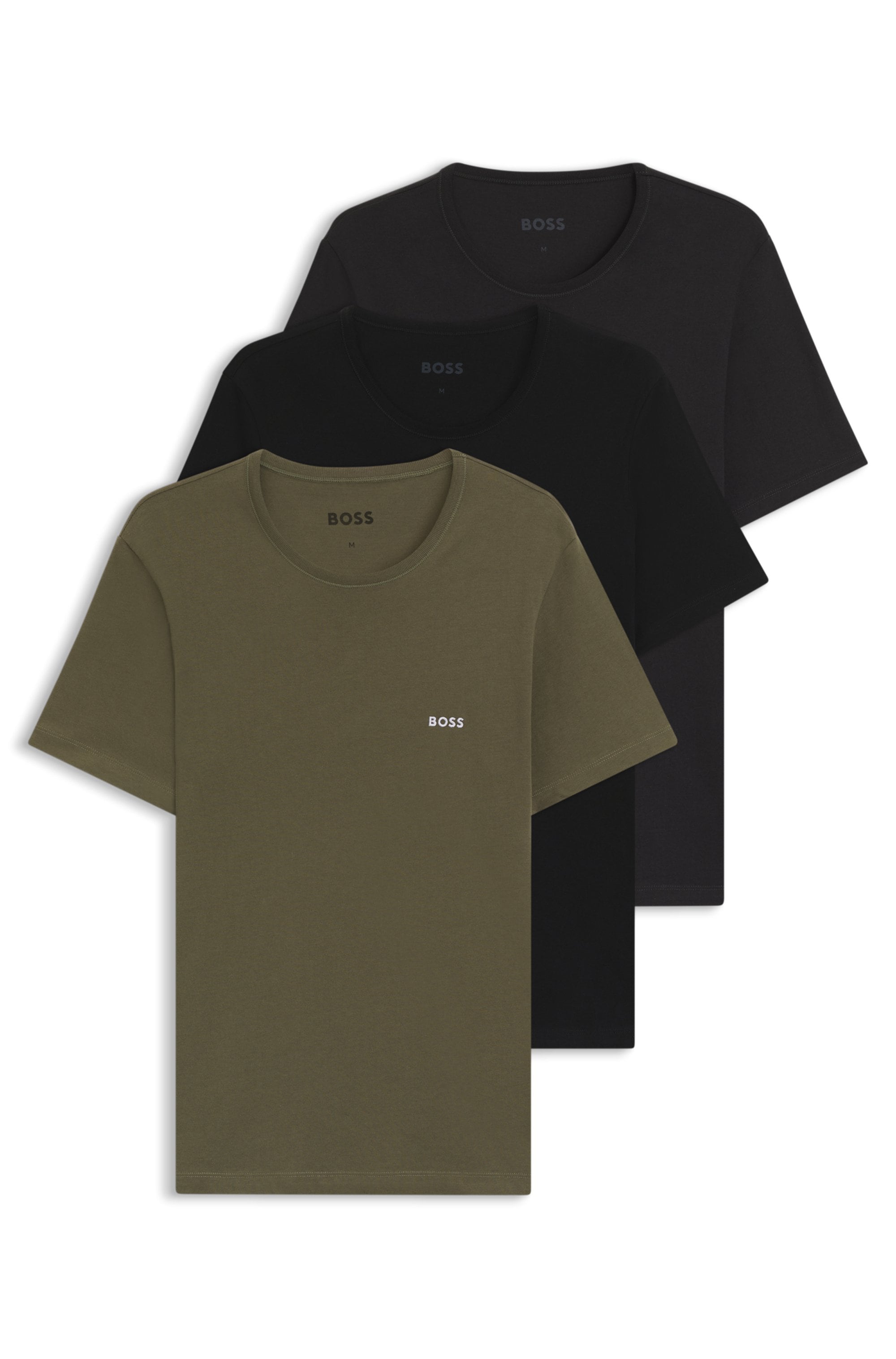 Image of BOSS T-Shirt "TShirtRN 3P Classic" Packung, 3 Stk. mit BOSS Stickerei