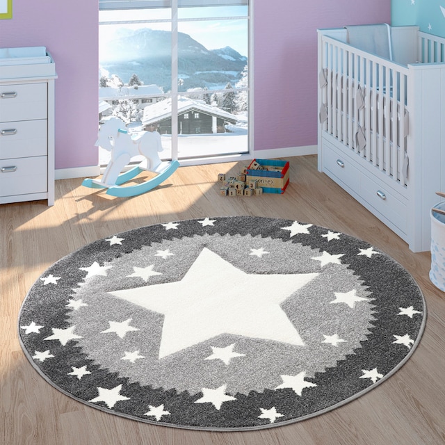 Trendige Paco Home Kinderteppich »Ela 398«, rund, 3D-Design, Motiv Sterne,  Pastell-Farben, mit Bordüre, Kinderzimmer versandkostenfrei shoppen