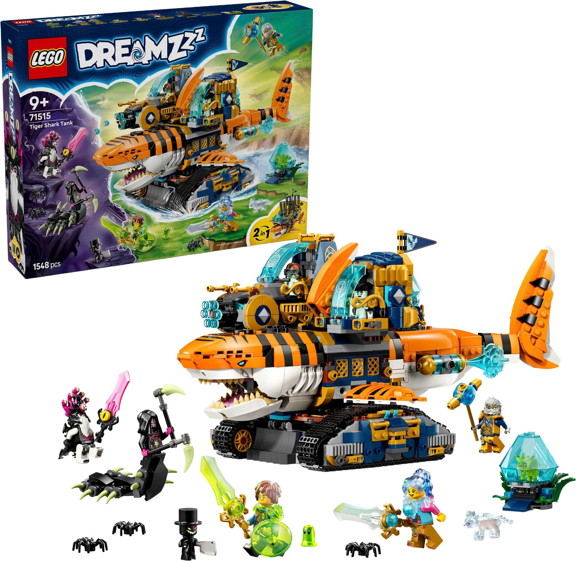 Image of LEGO Konstruktionsspielsteine "Tigerhai-Fahrzeug (71515), LEGO DREAMZzz" Made in Europe