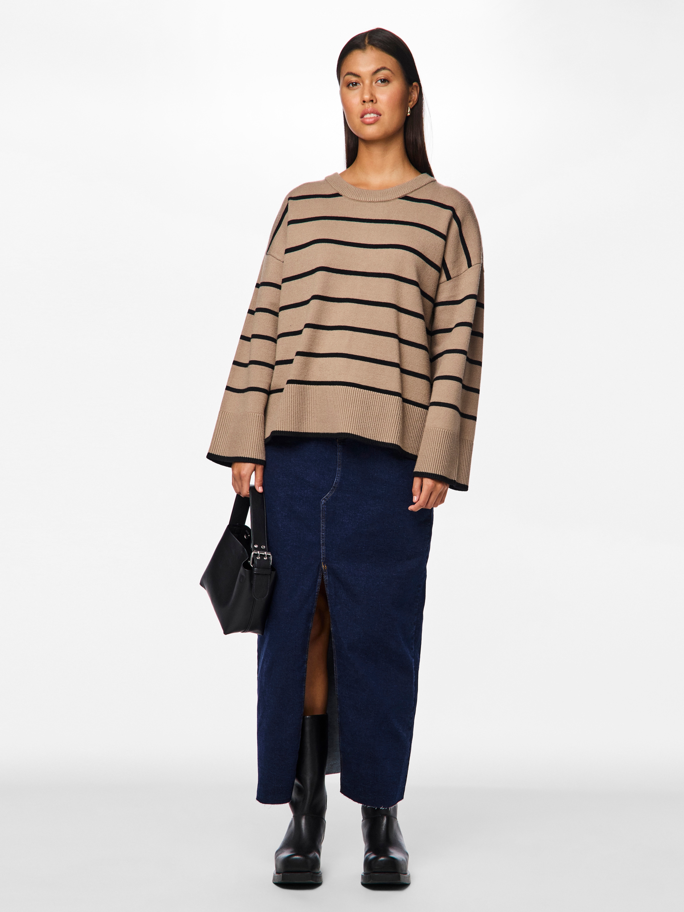 pieces Rundhalspullover »PCMATHILDE LS O-NECK KNIT NOOS BC«