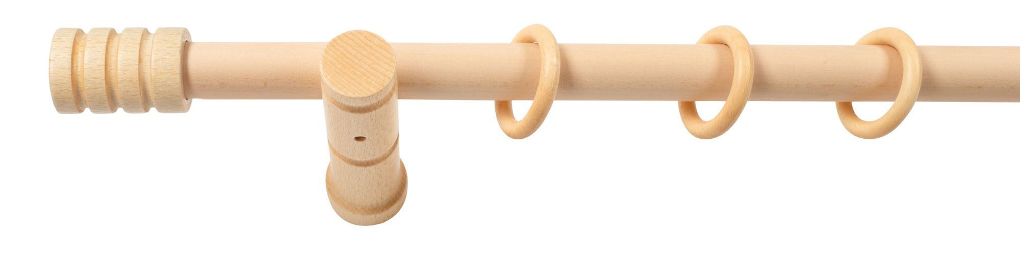 SN DECO GROUP Gardinenstange »Pisa«, 1 läufig-läufig, Fixmass, 28 mm, Holz, verschiedene Längen und Farben, Komplettset