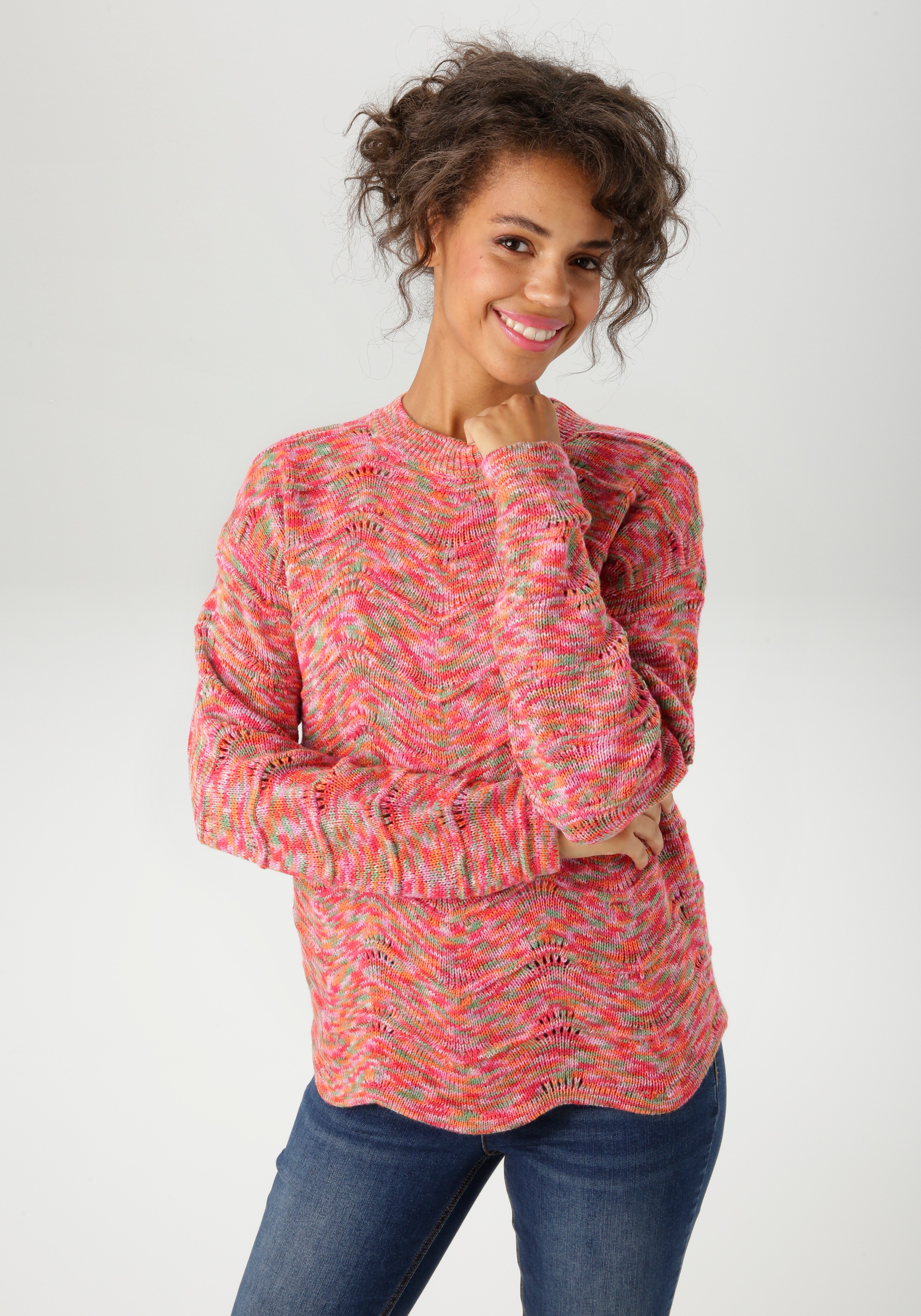 Image of Aniston CASUAL Strickpullover aus buntem Space-Garn - jedes Teil ein Unikat