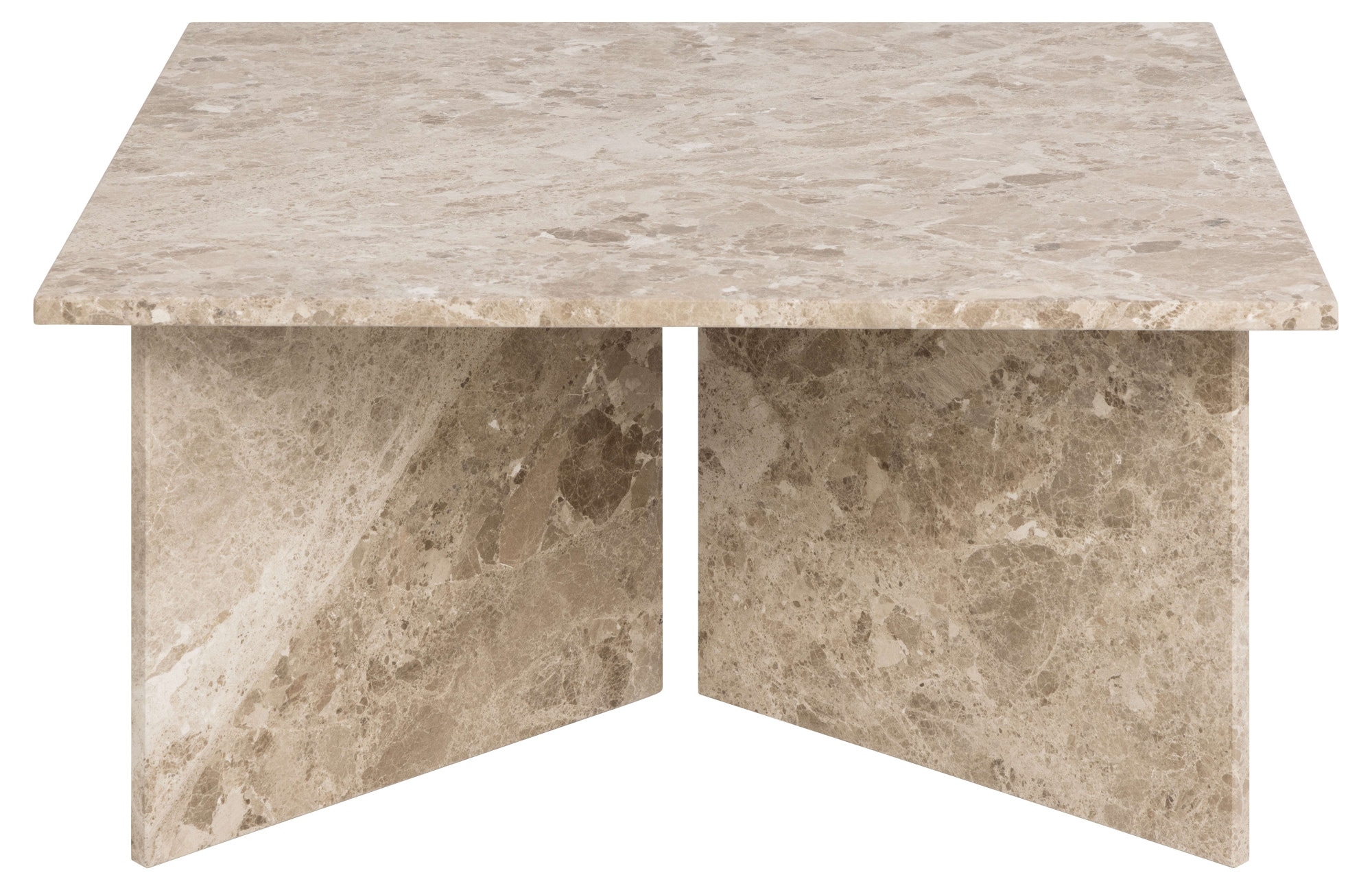 ACTONA GROUP Couchtisch »Vega« Couchtisch,  V-förmig Gestell ,matt Latte lackiert Marmor, 90x90x42 cm