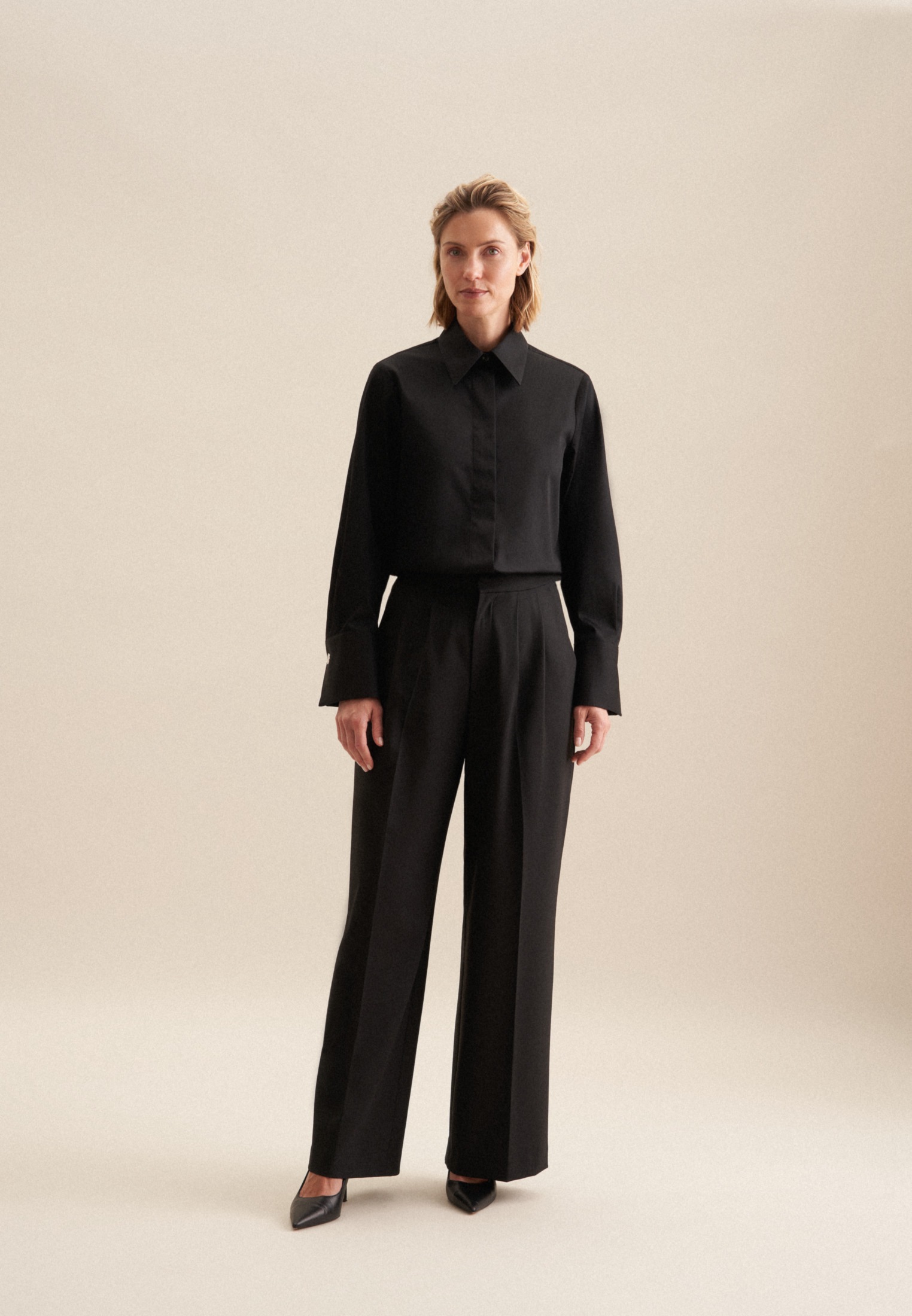 seidensticker Blouse chemise »Schwarze Rose« 1/1 Kragen Uni