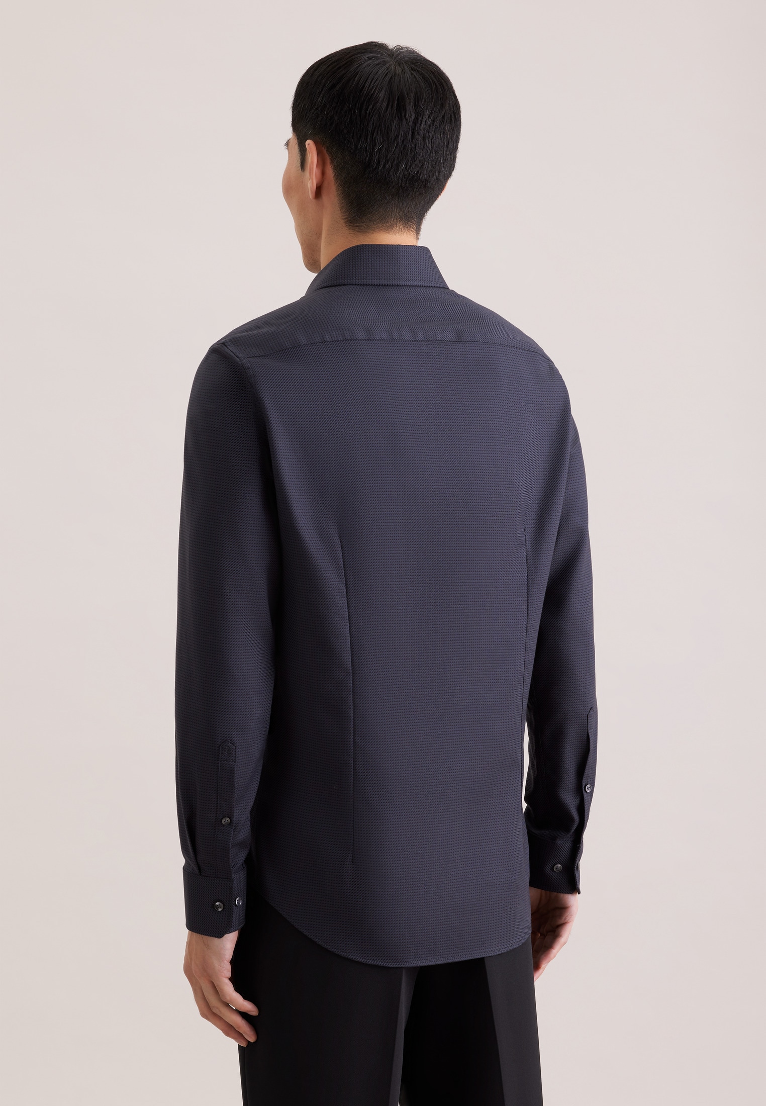 seidensticker Chemise d'affaires »Schwarze Rose« Slim 1/1 Kentkragen Struktur