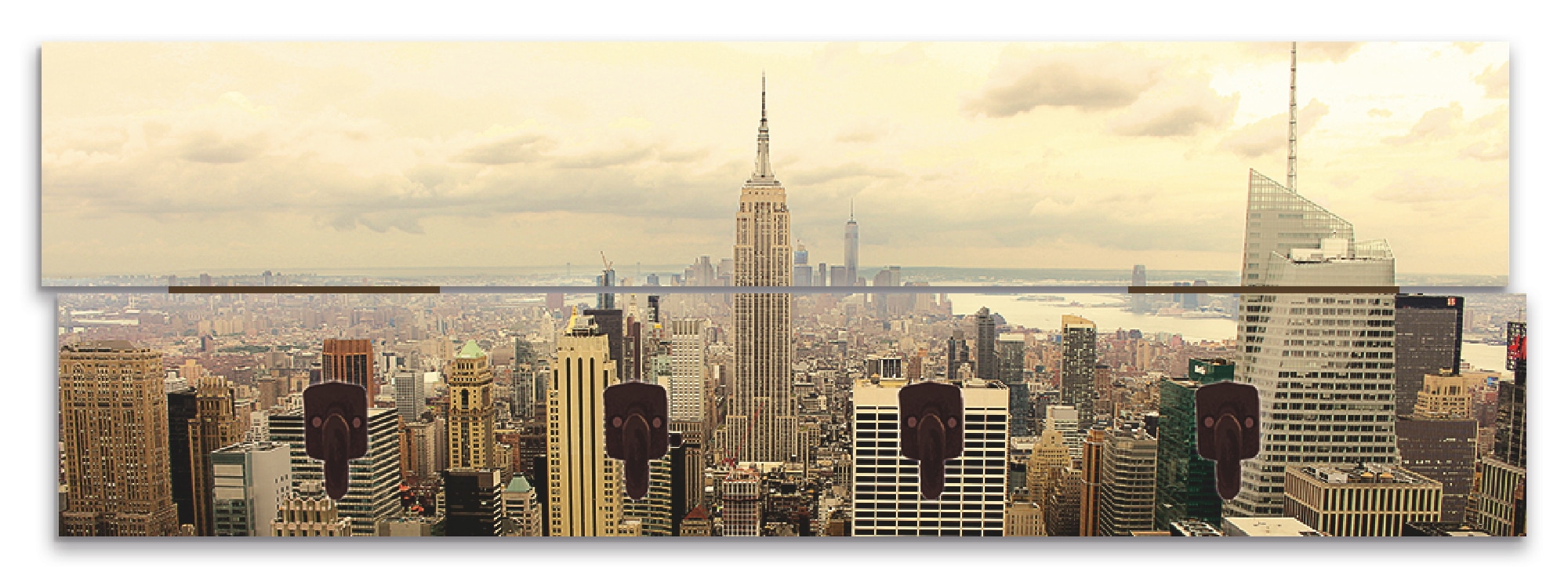 Artland Garderobenleiste »Skyline Manhattan - New York«, teilmontiert