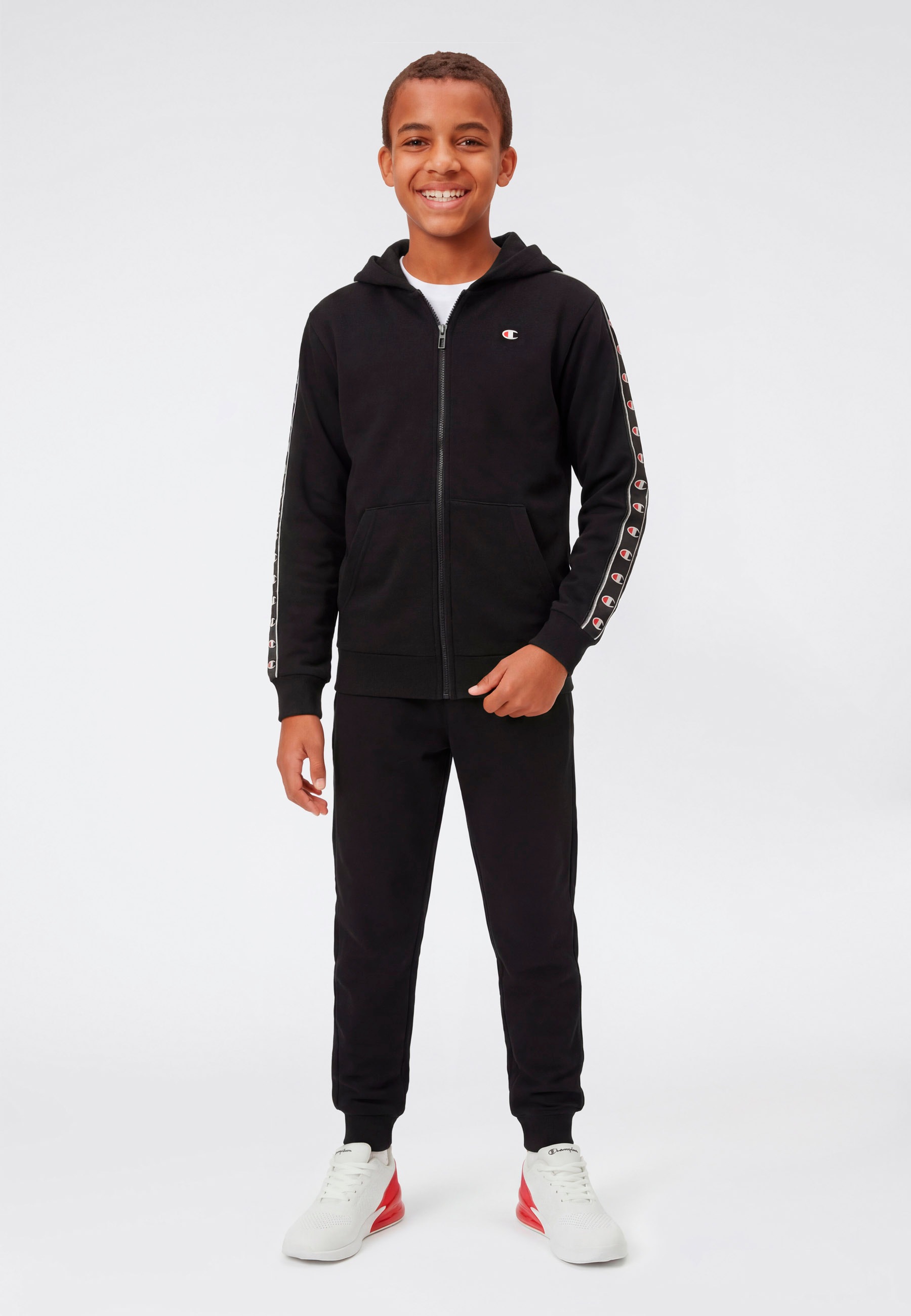 Image of Champion Jogginganzug "Sport inspired Hooded Full Zip sweatsuit" 2 tlg. mit Kapuze, mit durchgehendem Reissverschluss, für Kinder