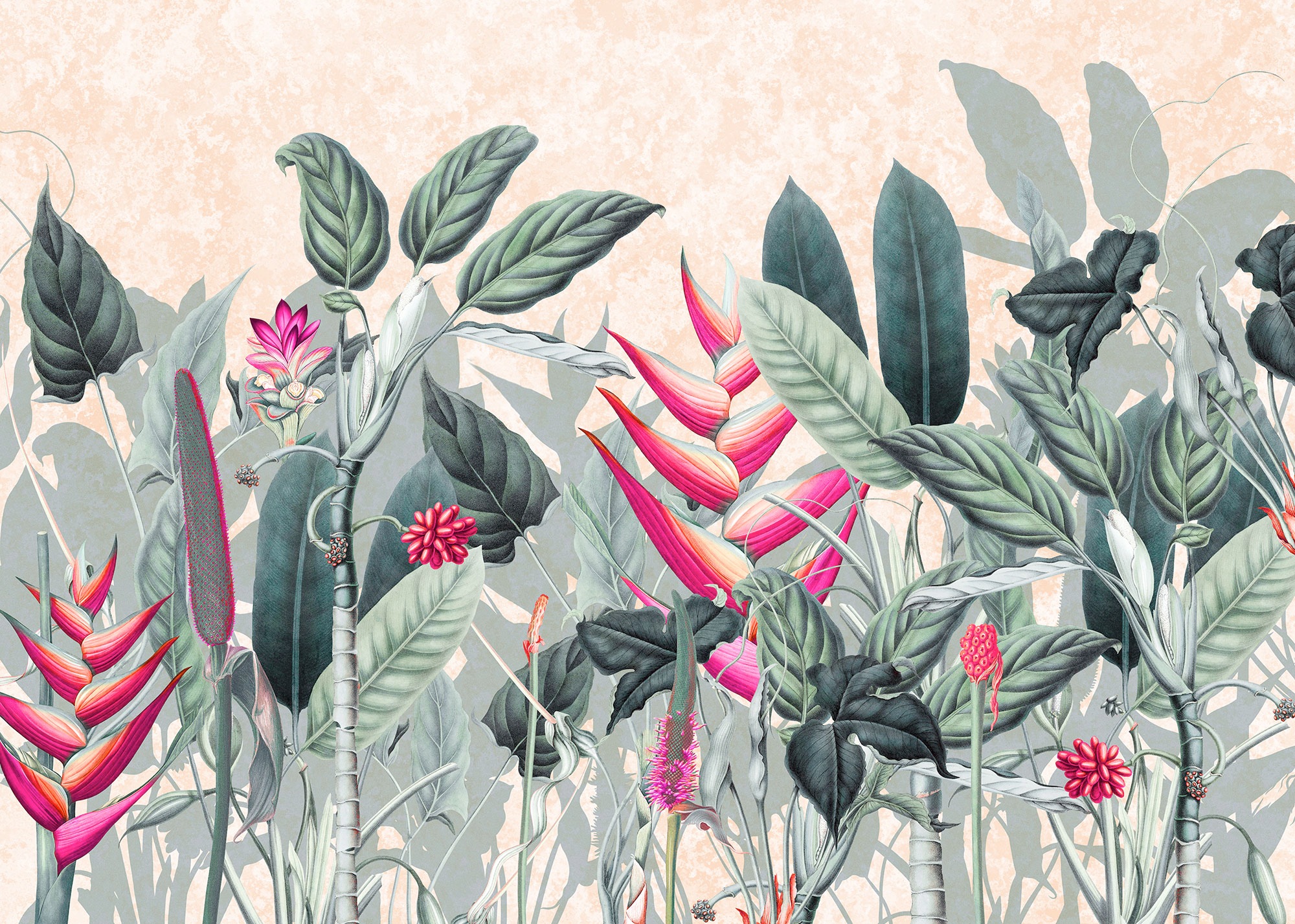 Komar Papier peint photo »Komar Vlies Fototapete - Soft Jungle - Grösse 350 x 250 cm« imprimé