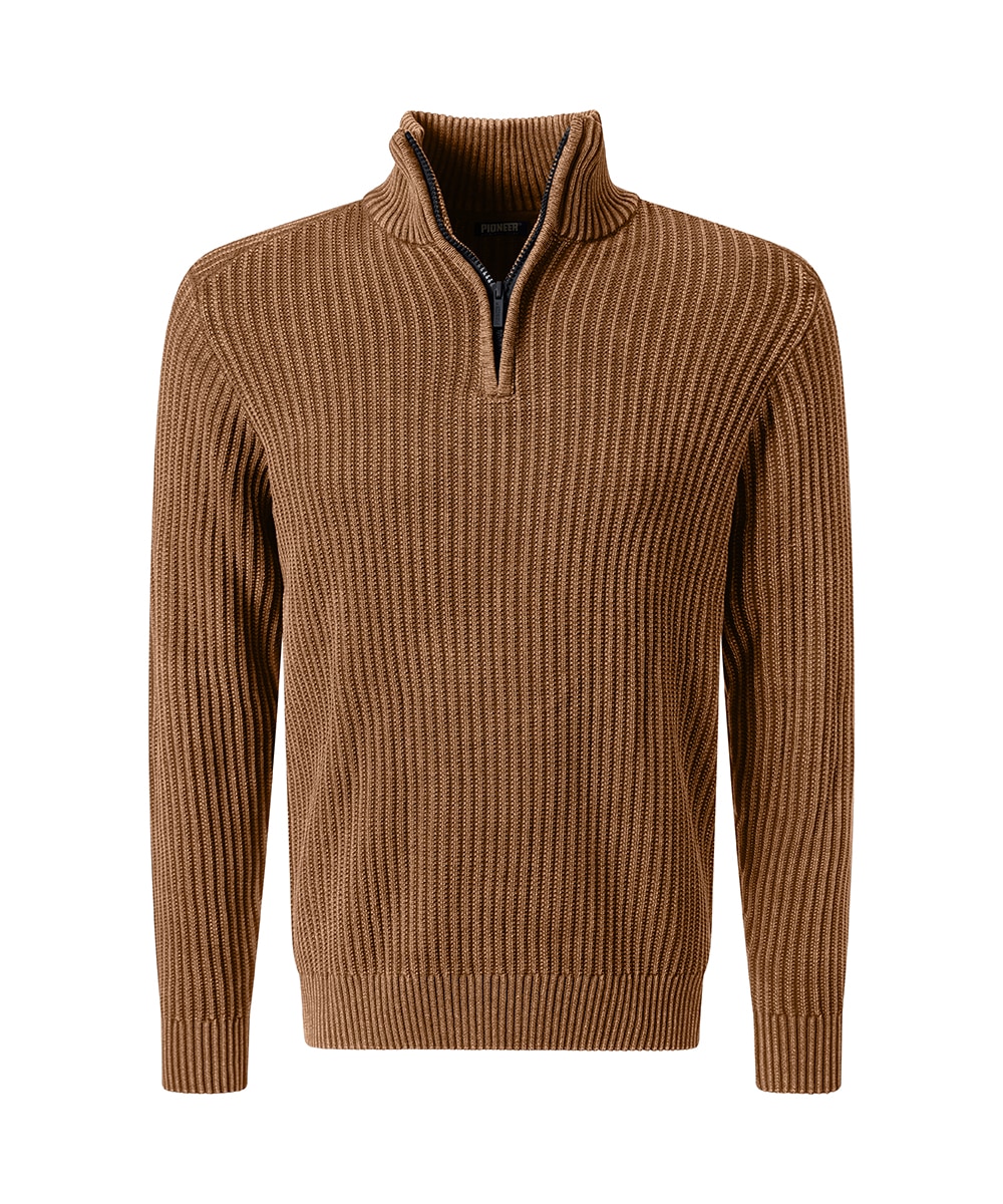 Image of Pioneer Authentic Jeans Troyer "Knit 1/1 Troyer" in Strick-Optik