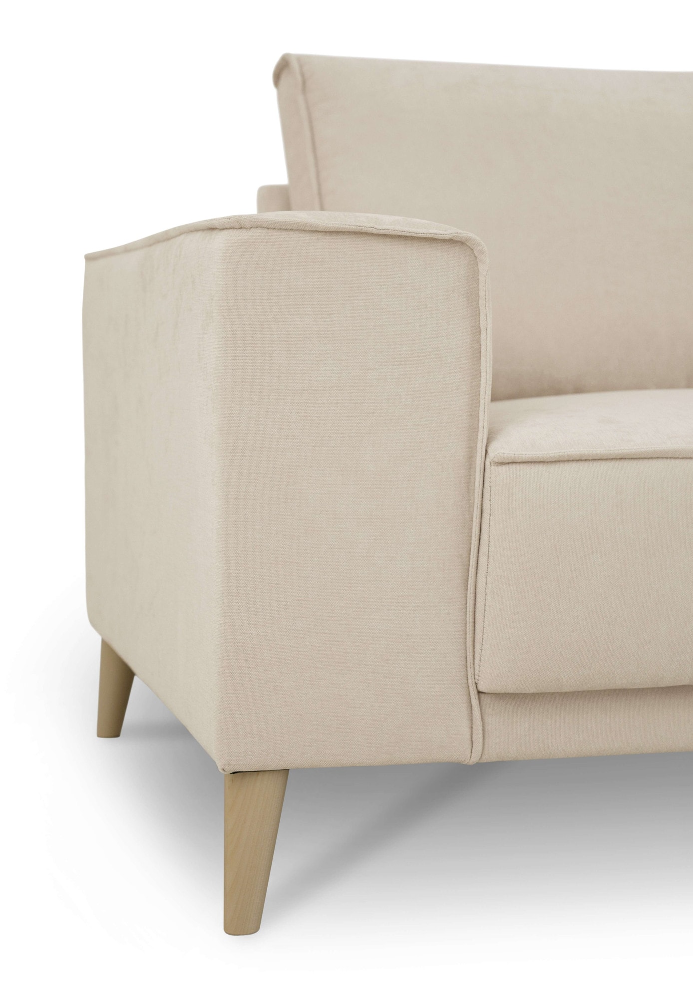 GOODproduct Ecksofa »Oland Skandi, weicher Chenille-Stoff« L-Form, 289 cm, Wellenunterfederung, Skandi-Design, Massivholzfüsse