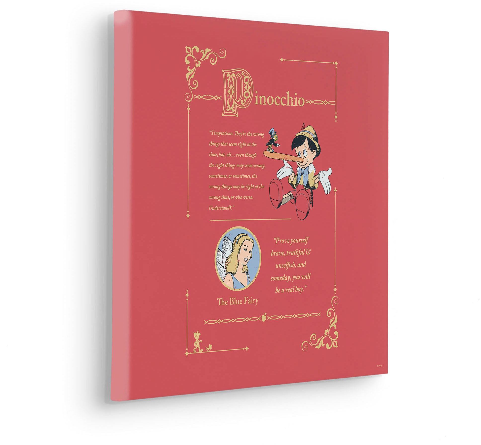 Komar Leinwandbild »Pinocchio Vice Versa - Grösse 40 x 40 cm«, Disney, (1 St., 40 x 40 cm (Breite x Höhe), Keilrahmenbild mit Echtholzrahmen, Kinderzimmer