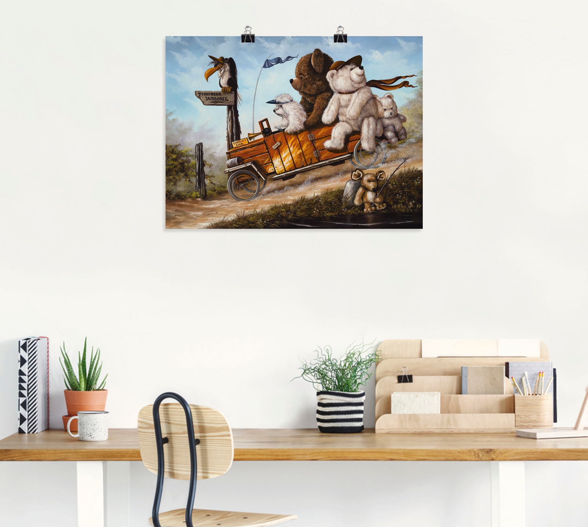 Artland Wandbild »Reisendes Kinderspielzeug«, Spielzeuge, (1 St.), als Leinwandbild, Poster in verschied. Grössen