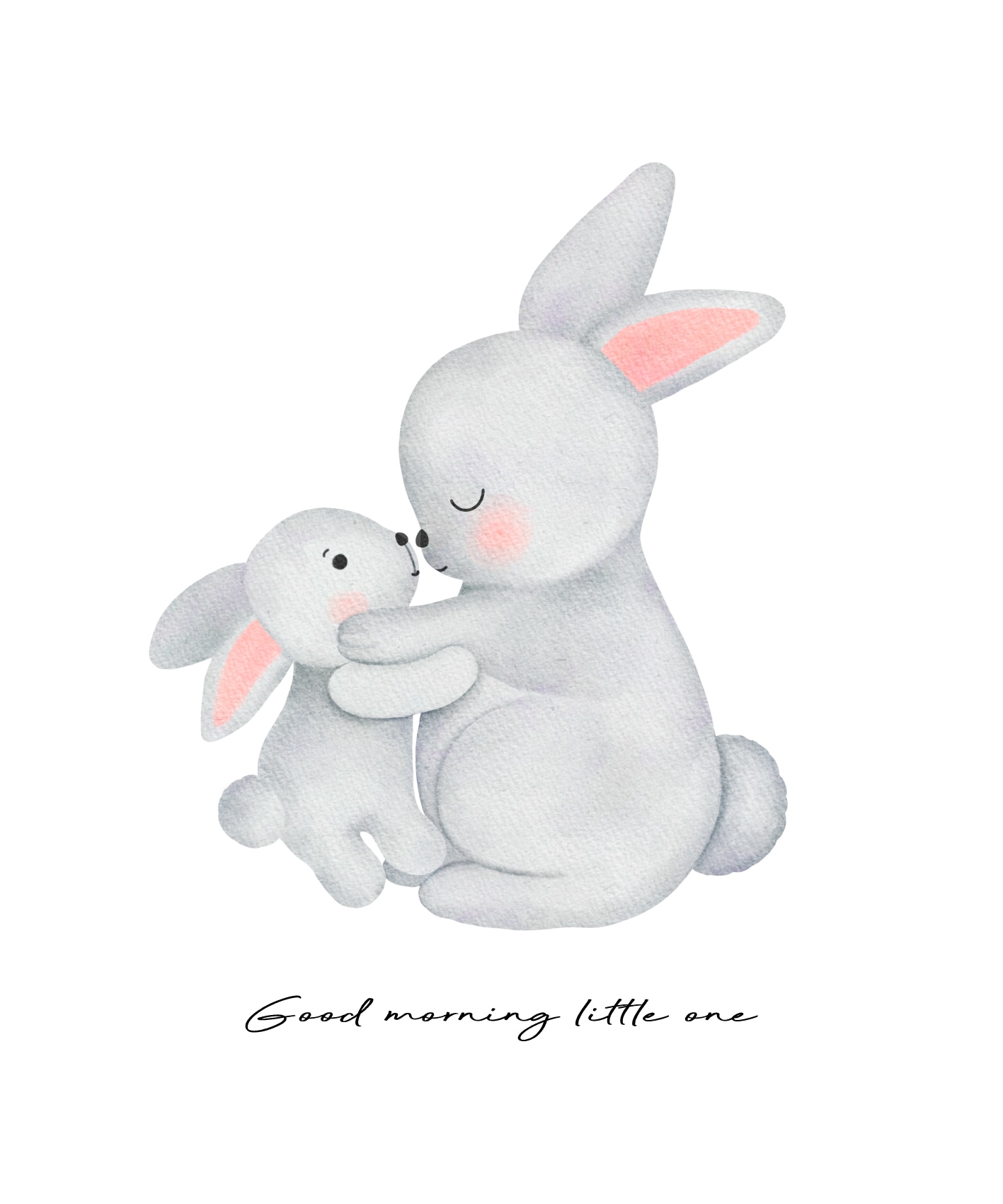 Lüttenhütt Bild mit Rahmen »oder Poster, Grosser Hase und Hasenkind« Fantasy | Liebessprüche | Schriftzug | Tiere 1 Stk. tlg. HD Premium Druck