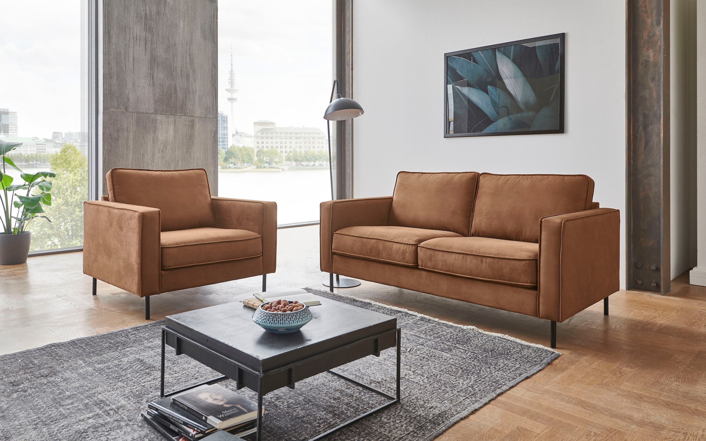 Image of ATLANTIC home collection Sessel "Weston" im skandinavischem Stil, mit Wellenunterfederung