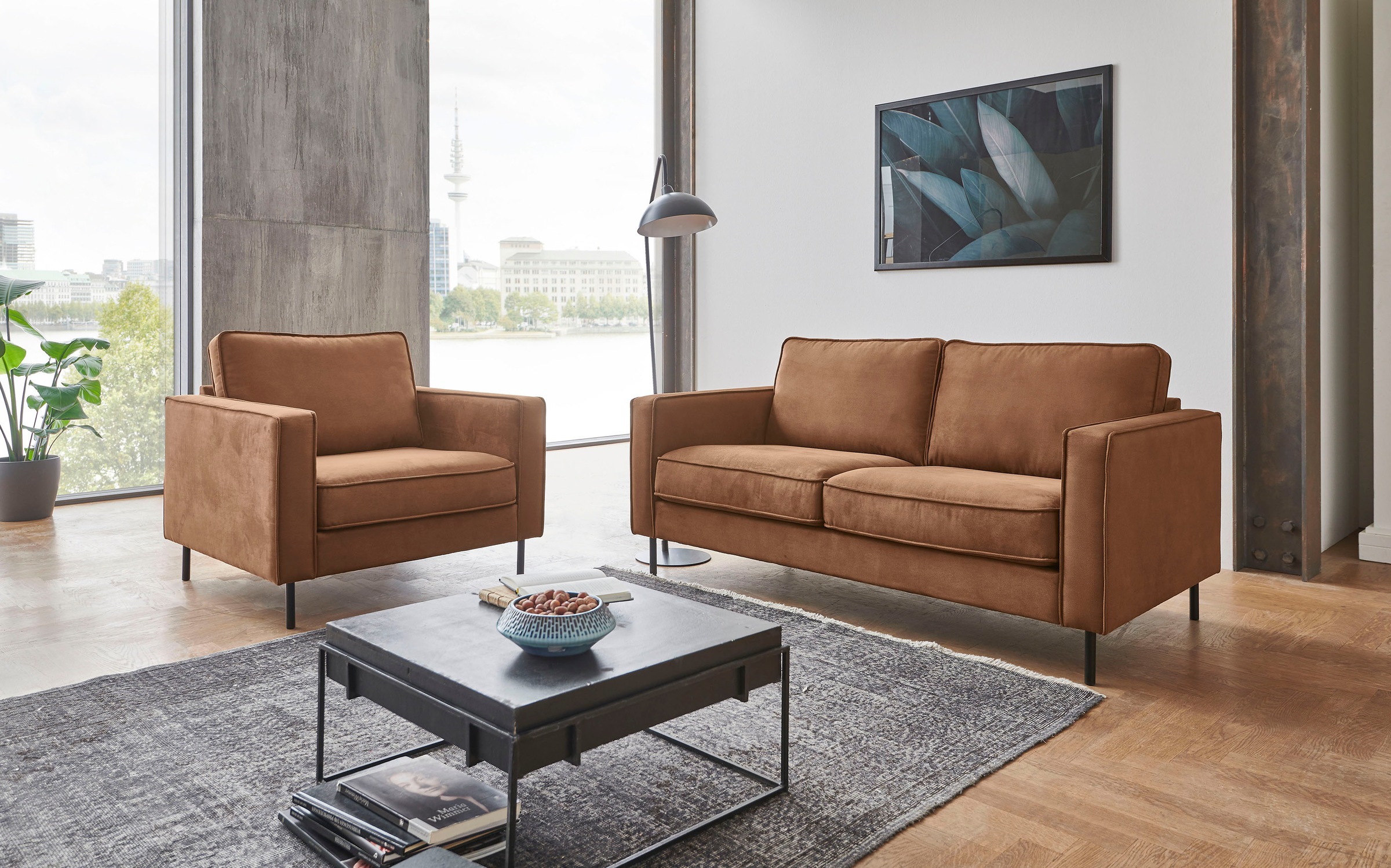 Image of GOODproduct Sessel "Weston" im skandinavischem Stil, mit Wellenunterfederung