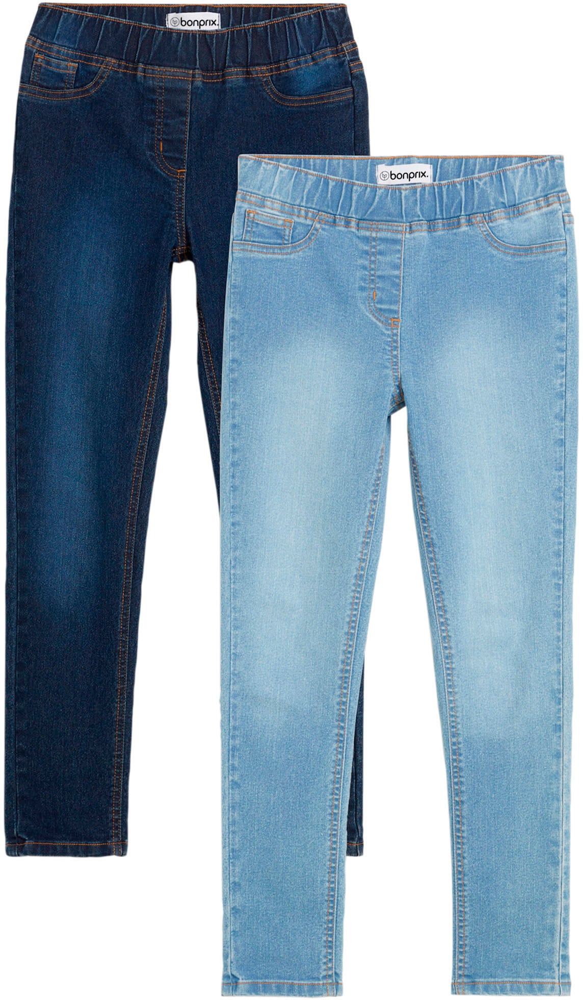 bonprix Jeggings en jeans Packung, 2 cuis Skinny Fit, mit angedeuteten Taschen