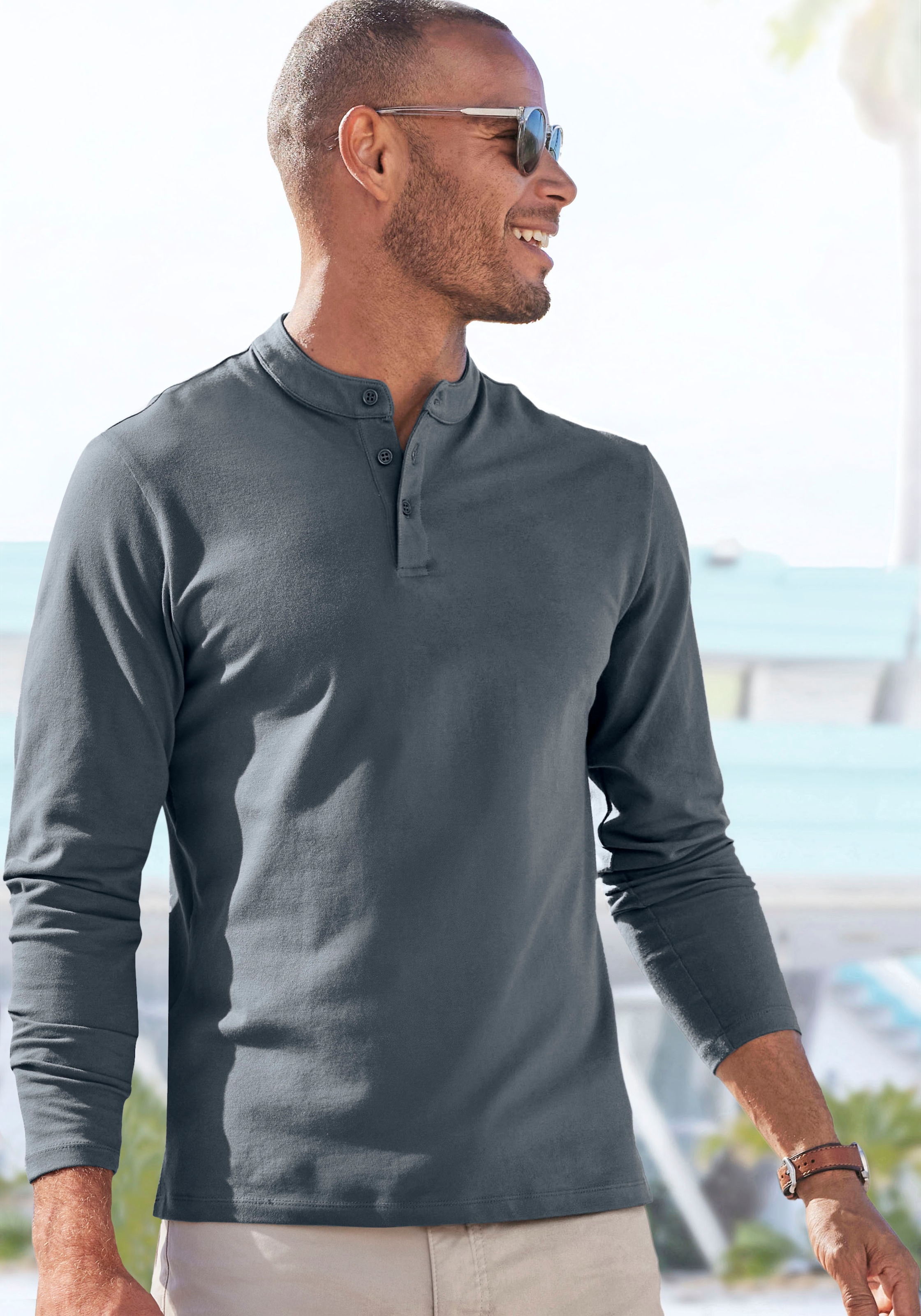 John Devin Poloshirt »mit Stehkragen«, Regular-Fit, aus Baumwoll-Piqué