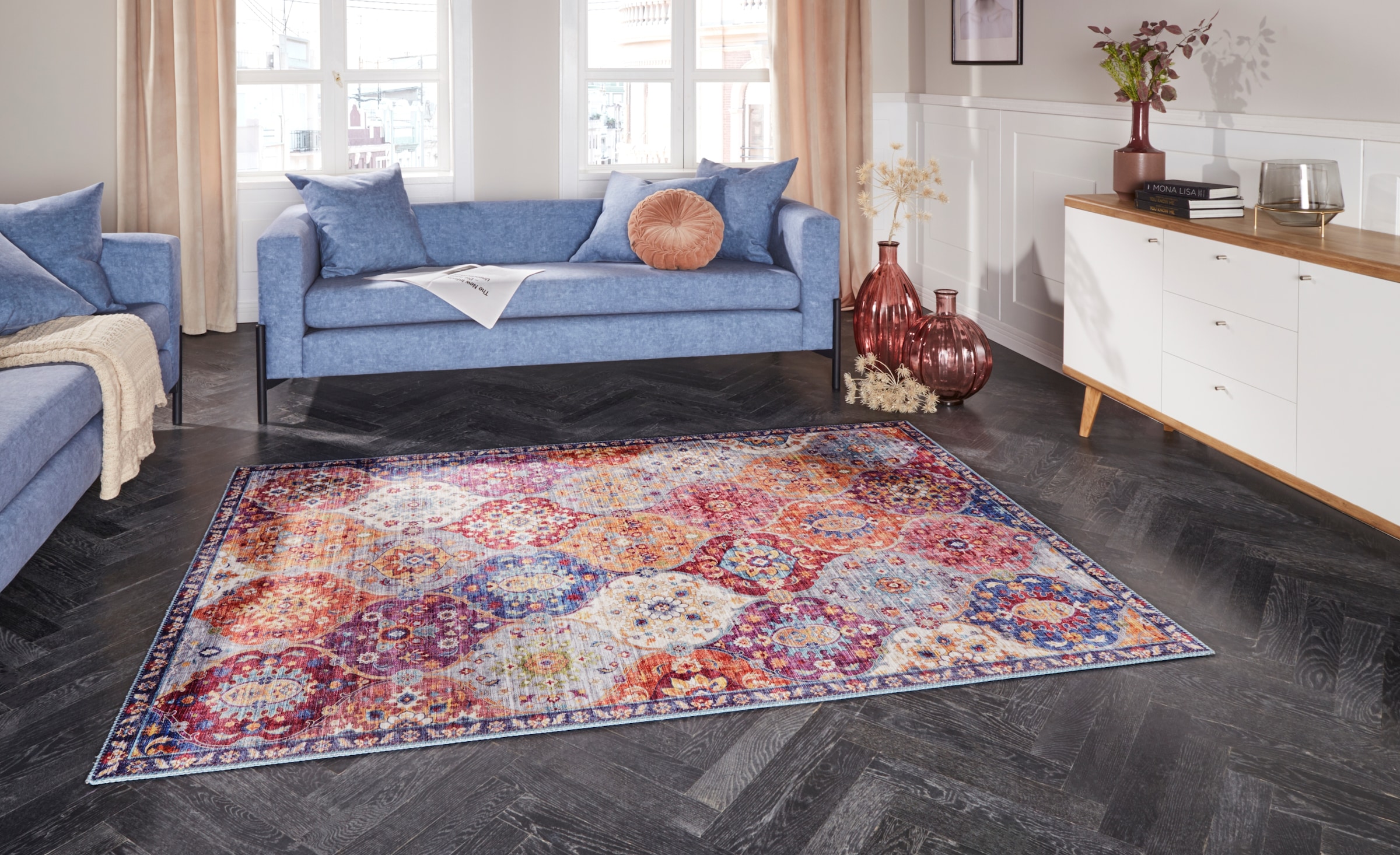 Image of ELLE DECORATION Teppich "Kashmir Ghom" rechteckig 5 mm Höhe Orientalisch, Läufer, Kurzflor, Vintage, Wohnzimmer, Schlafzimmer