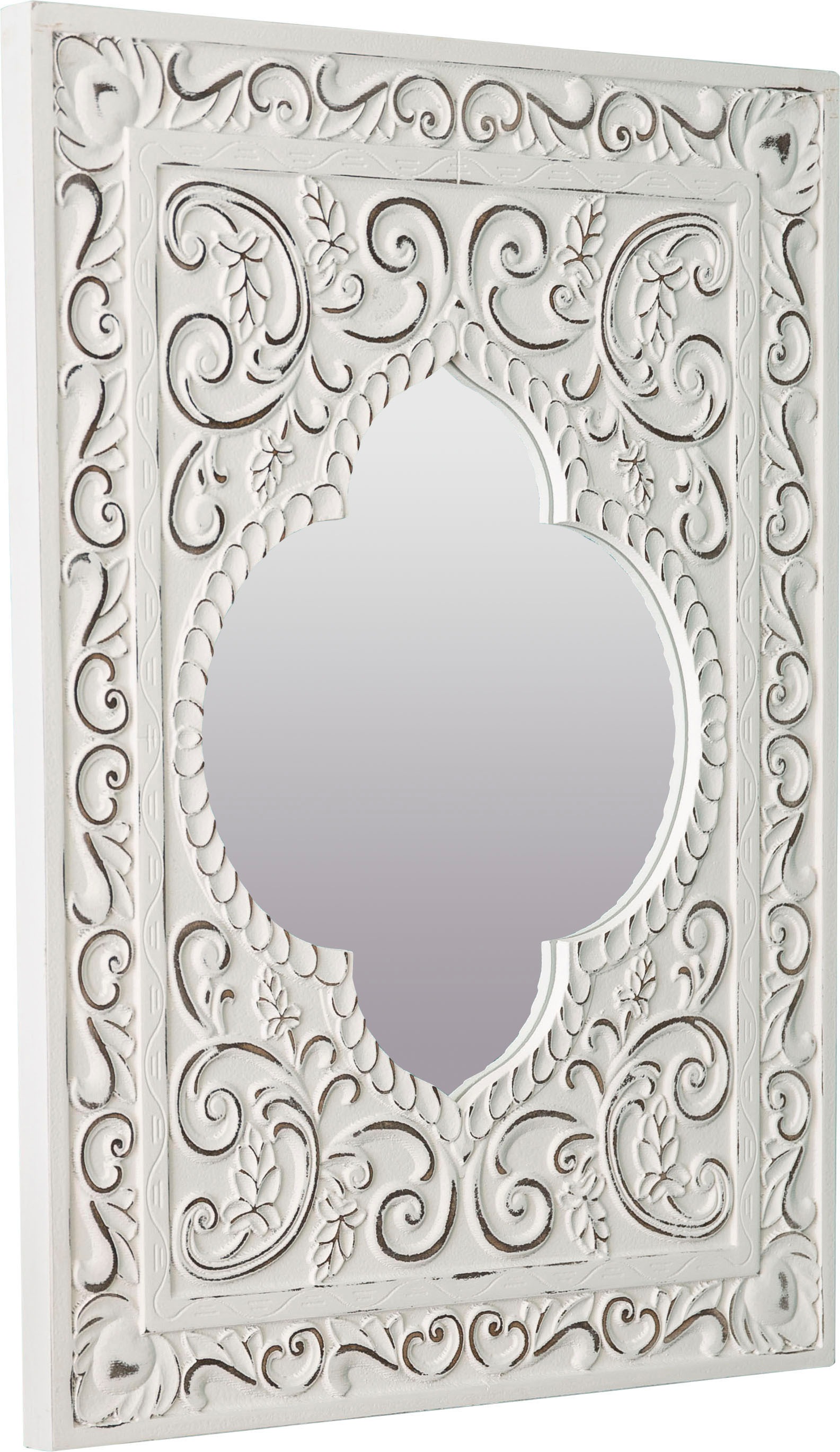 my Flair Dekospiegel »Felicitas«, (1 St.), Wandspiegel, weiss, Landhaus, rechteckig, Orient Optik
