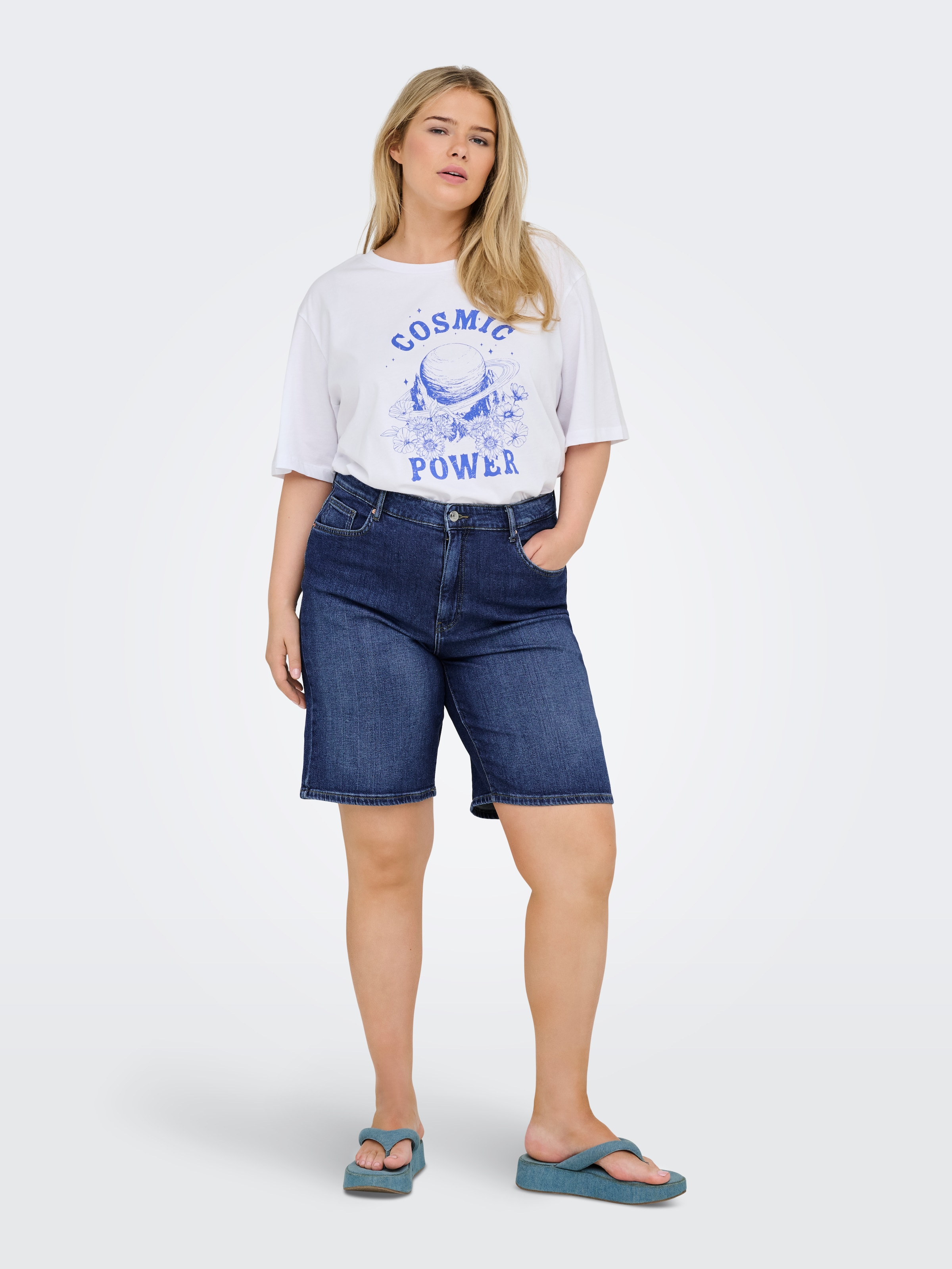 ONLY CARMAKOMA Jeansshorts »CARSONNY HW WIDE DNM SHORTS NAS843 NOOS«
