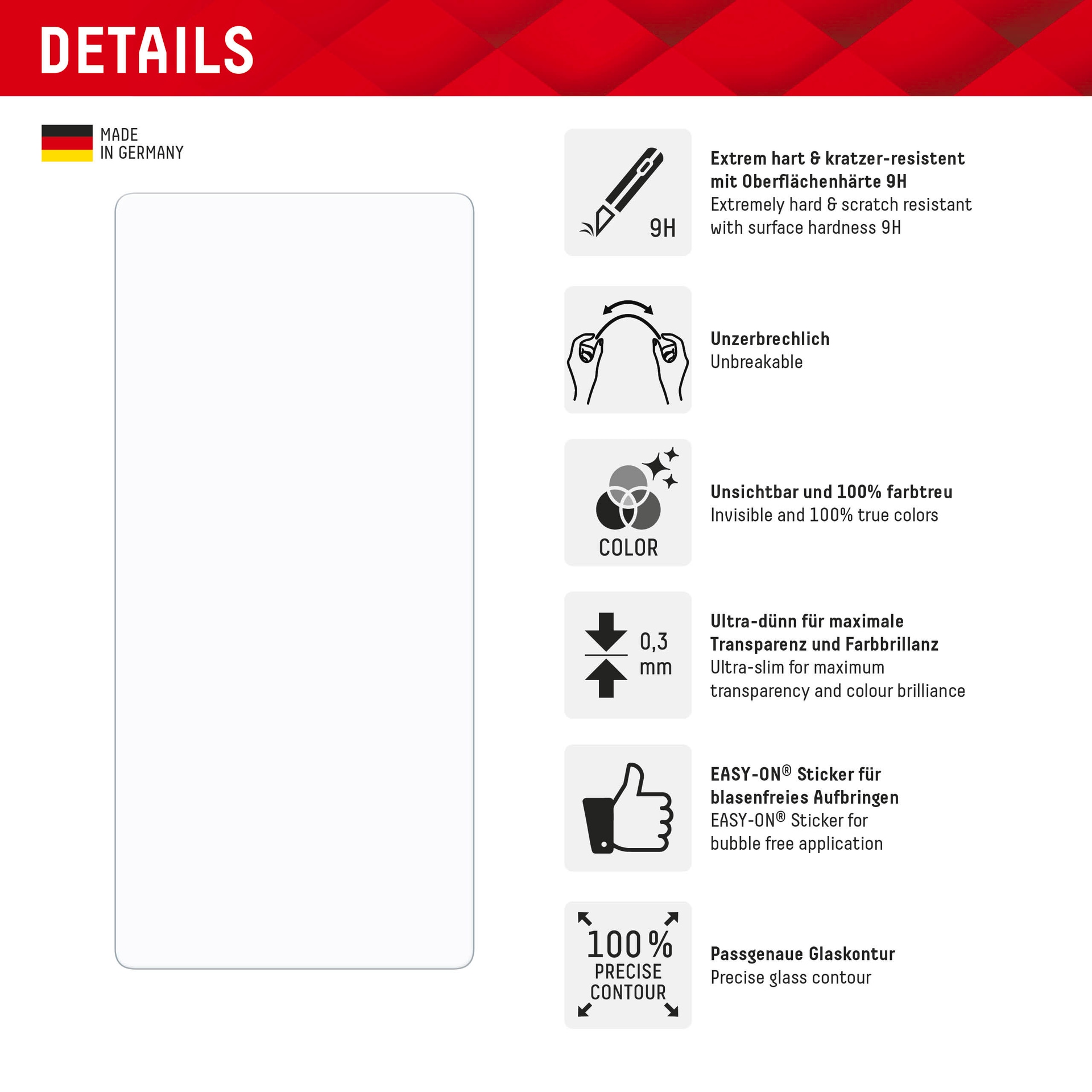 Displex Displayschutzglas »Smart Glass Screen Protection - ultra-dünn, unzerbrechlich, unsichtbar«, für Samsung Galaxy S25 Ultra, Displayschutzfolie, Schutzfolie, Bildschirmschutz, kratz- & stossfest