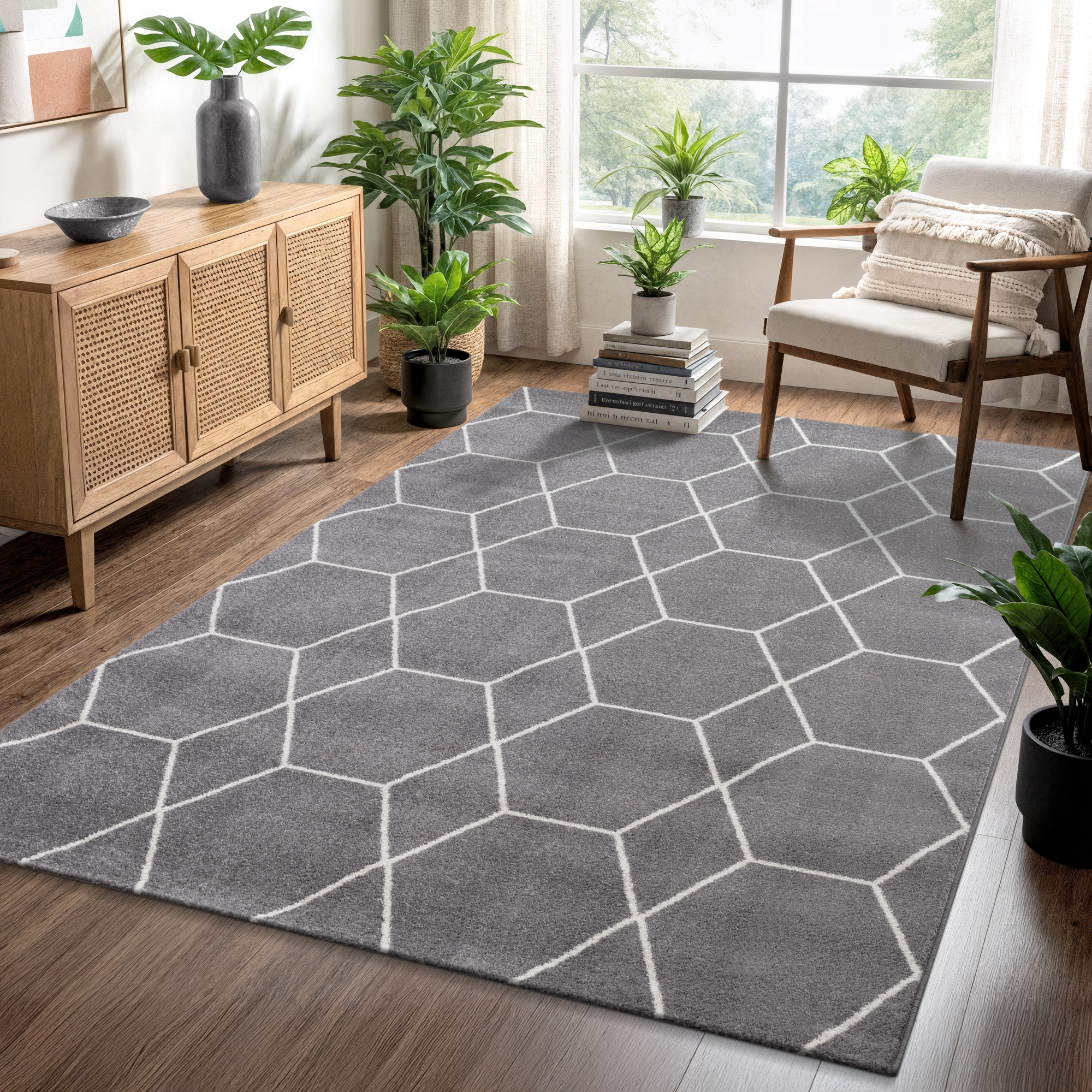 Sanat Tapis »Trellis , auch als Läufer und Rund« Rectangulaire 10 mm Höhe poils courts, scandinave, boho, grand choix de couleurs, toutes les pièces