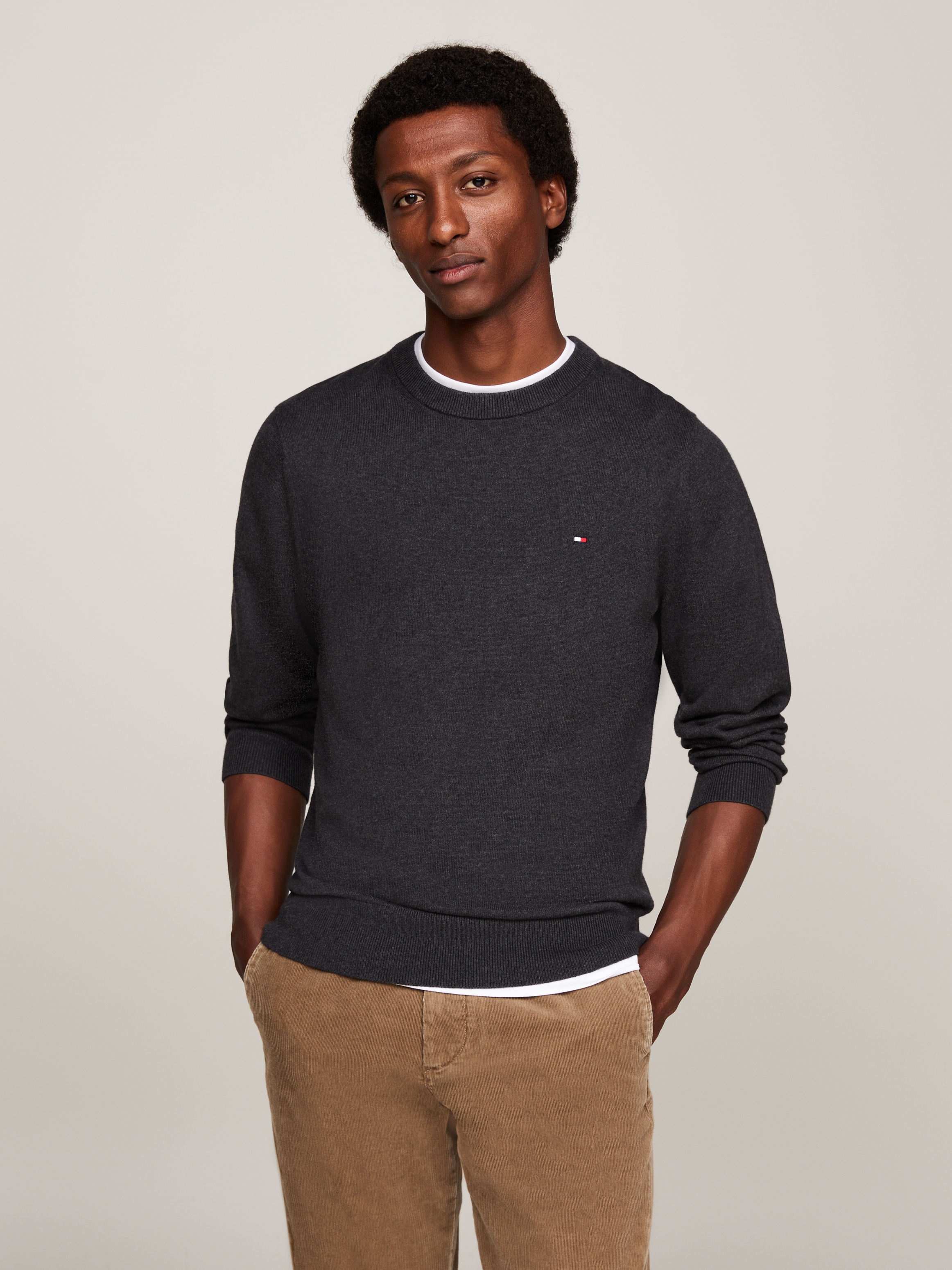 Tommy Hilfiger Pull à col rond »PIMA ORG CTN CASHMERE CREW NECK«