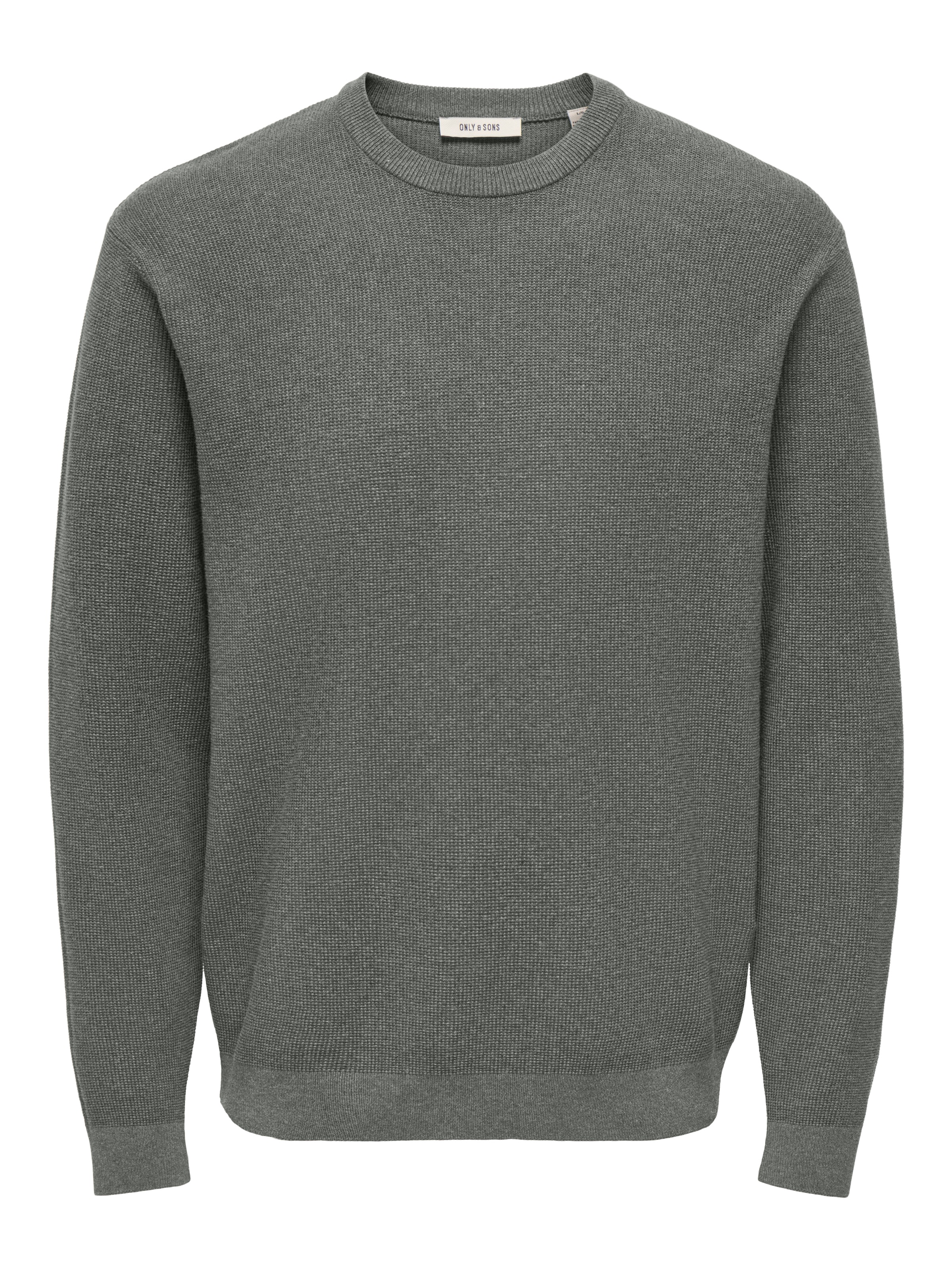ONLY & SONS Strickpullover »ONSJOEY RLX MELANGE LS WAFFLE KNIT NOOS« Baumwolle, relaxed fit