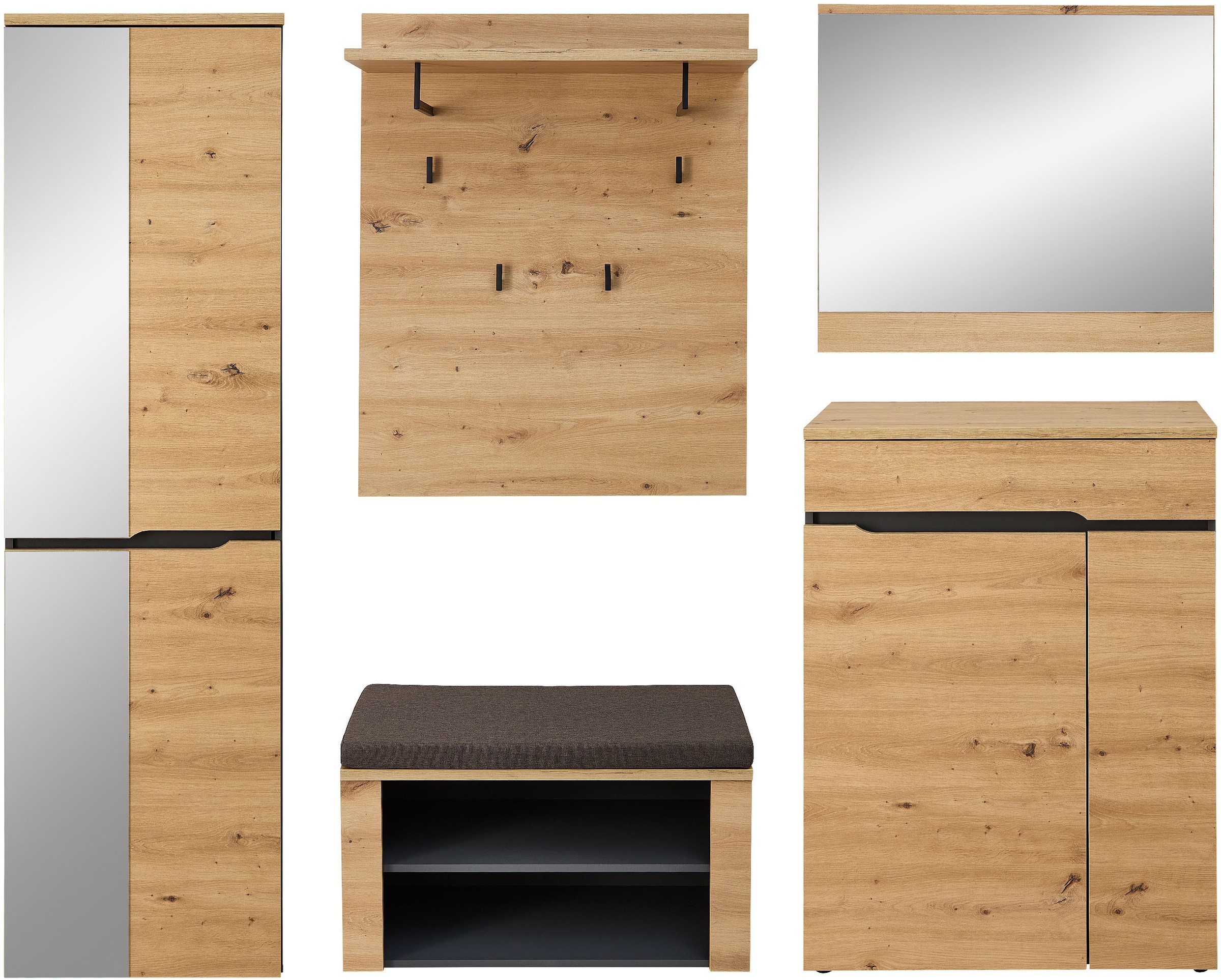 Image of GOODproduct Garderoben-Set "Bergen Garderobenset, 245/192/38 (B/H/T cm)" 5 Stk. tlg.