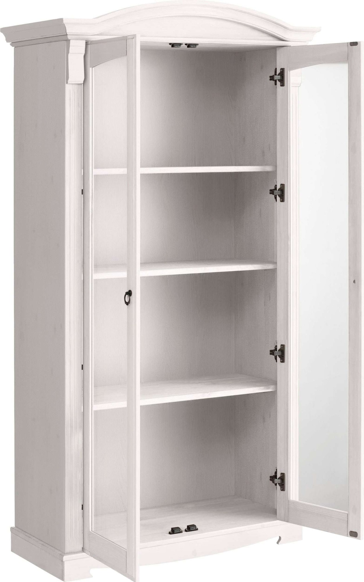 Home affaire Vitrine »Anna«, (Gesamtmasse (B/T/H): ca. 97/46/188 cm), mit Glastüren, Höhe 188 cm, Massivholz, mit Zierfräsungen, FSC®