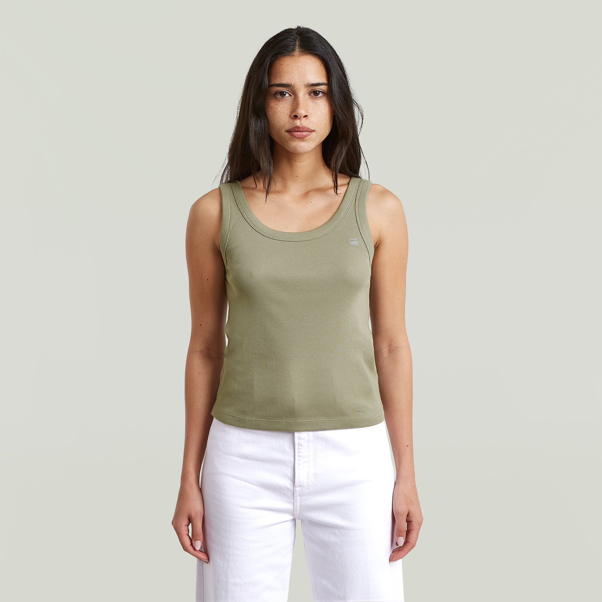 Image of G-STAR Ripptanktop "Slim Rib Tank wmn" aus Baumwolle mit Stretch