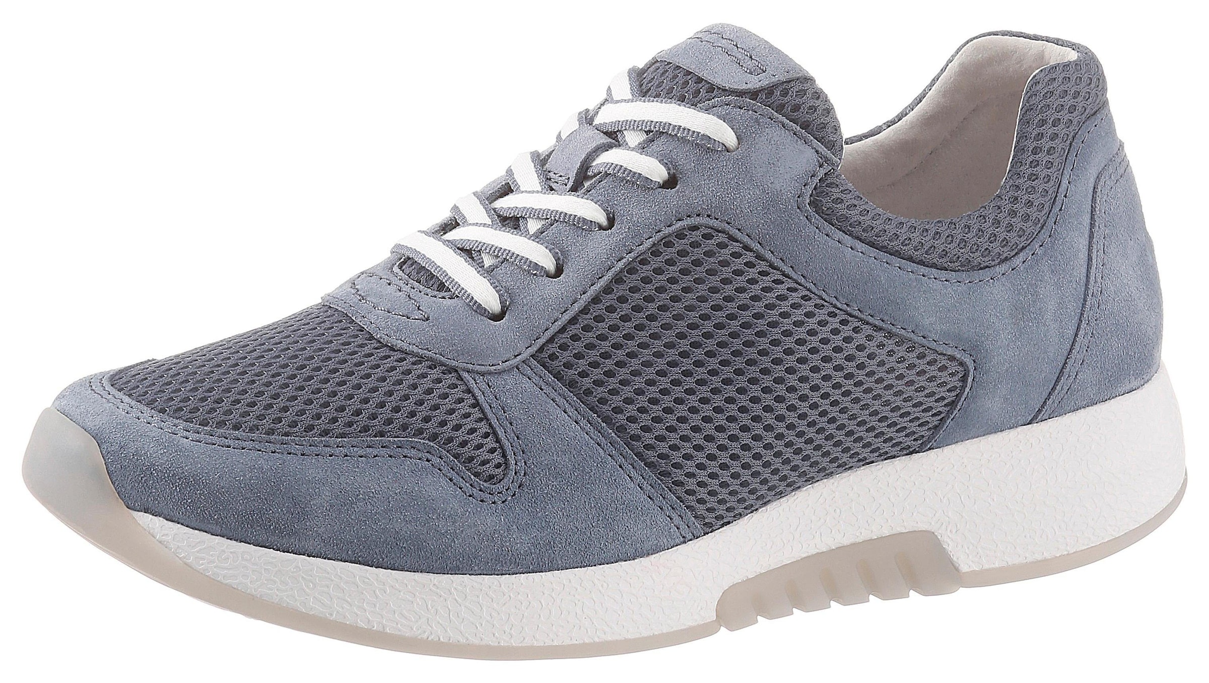 Gabor Rollingsoft Keilsneaker, im sommerlichem Materialmix, Freizeitschuh, Halbschuh, Schnürschuh