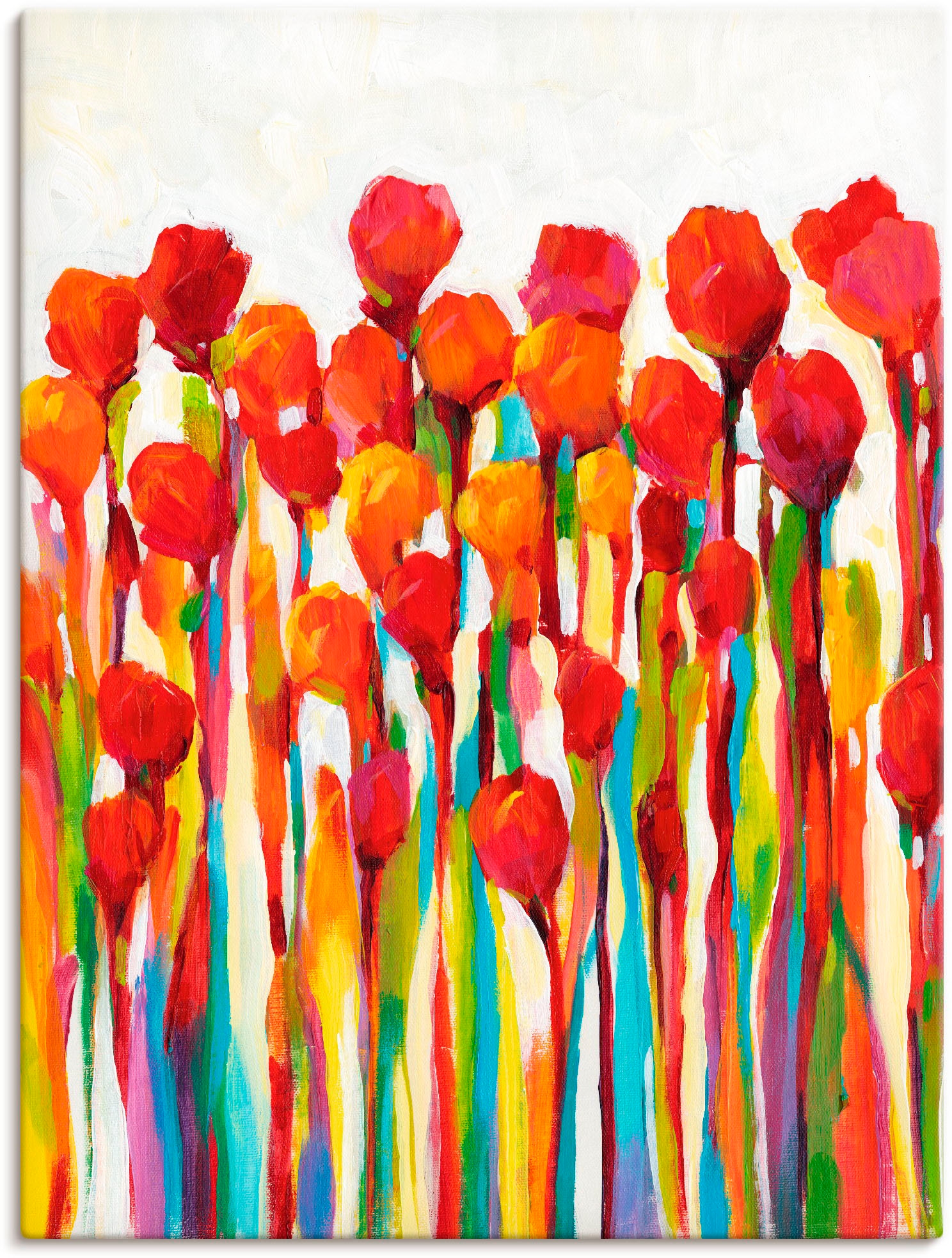 Image of Artland Leinwandbild "Strotzen mit Farben I" Blumenwiese 1 Stk. tlg. auf Holzrahmen gespannt