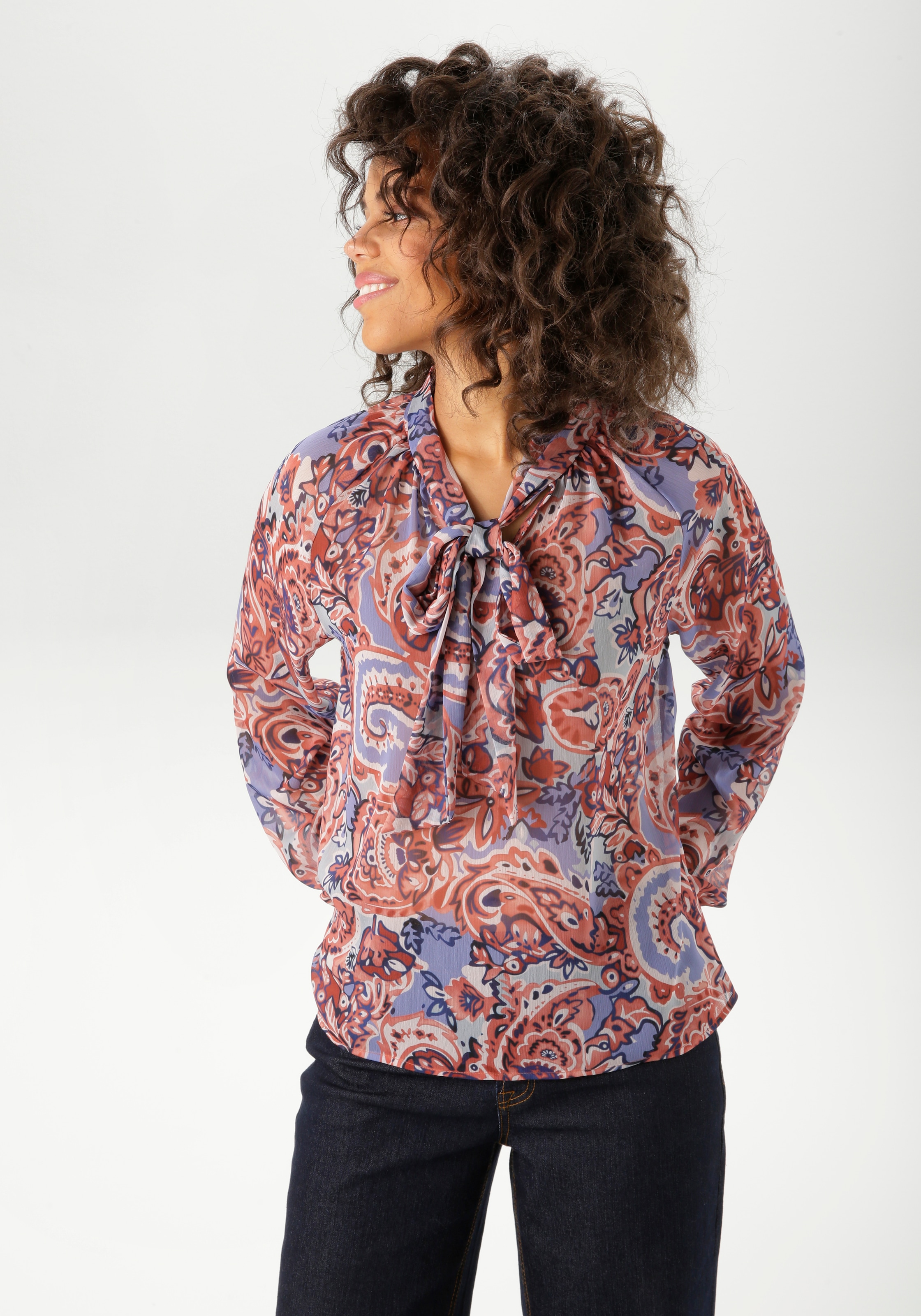Aniston CASUAL Schlupfbluse, mit extravagantem, grossflächigen Paisley-Muster - NEUE KOLLEKTION