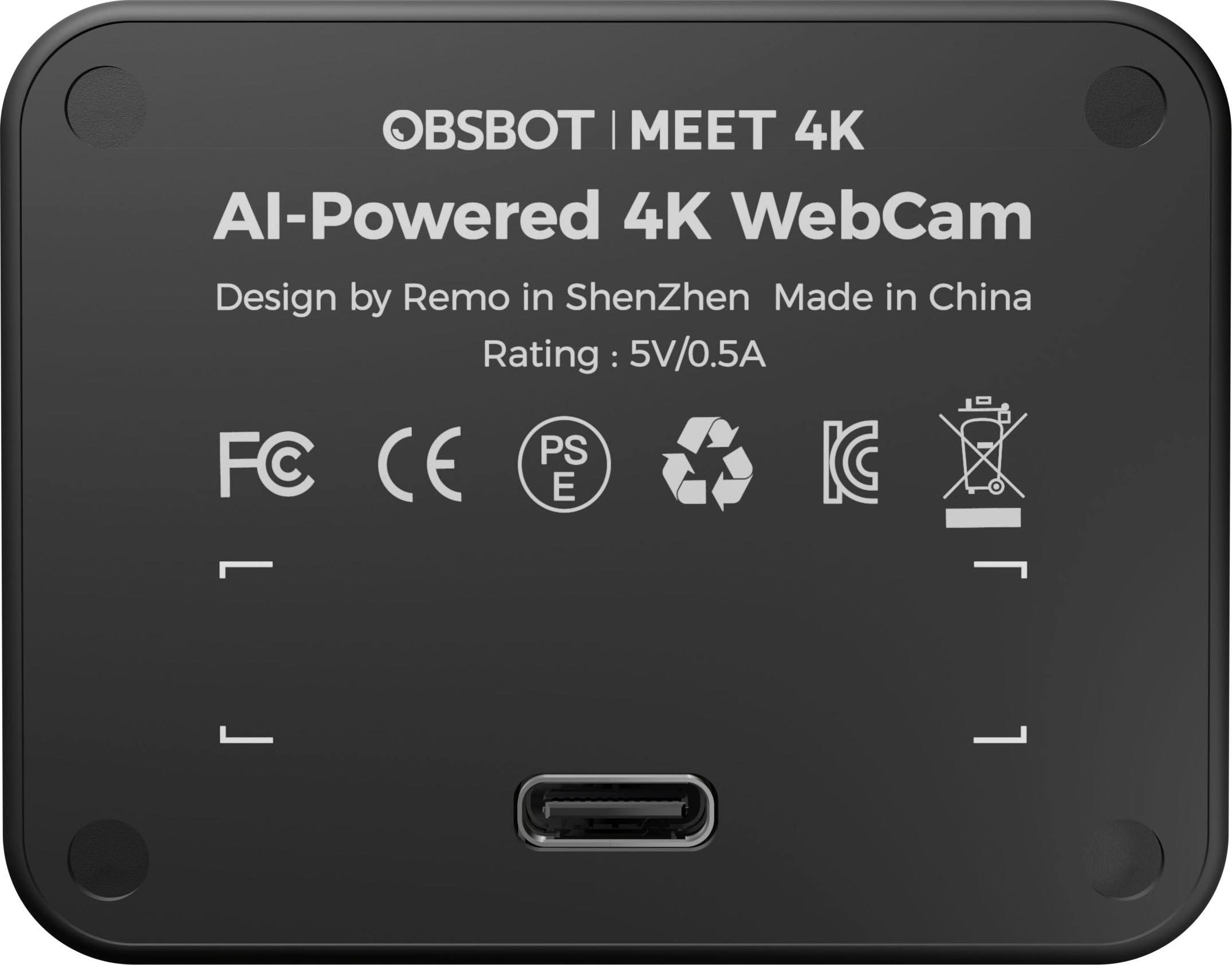 OBSBOT Webcam »Meet 4K«, 4K Ultra HD, professionelle Webcam für Livestreams